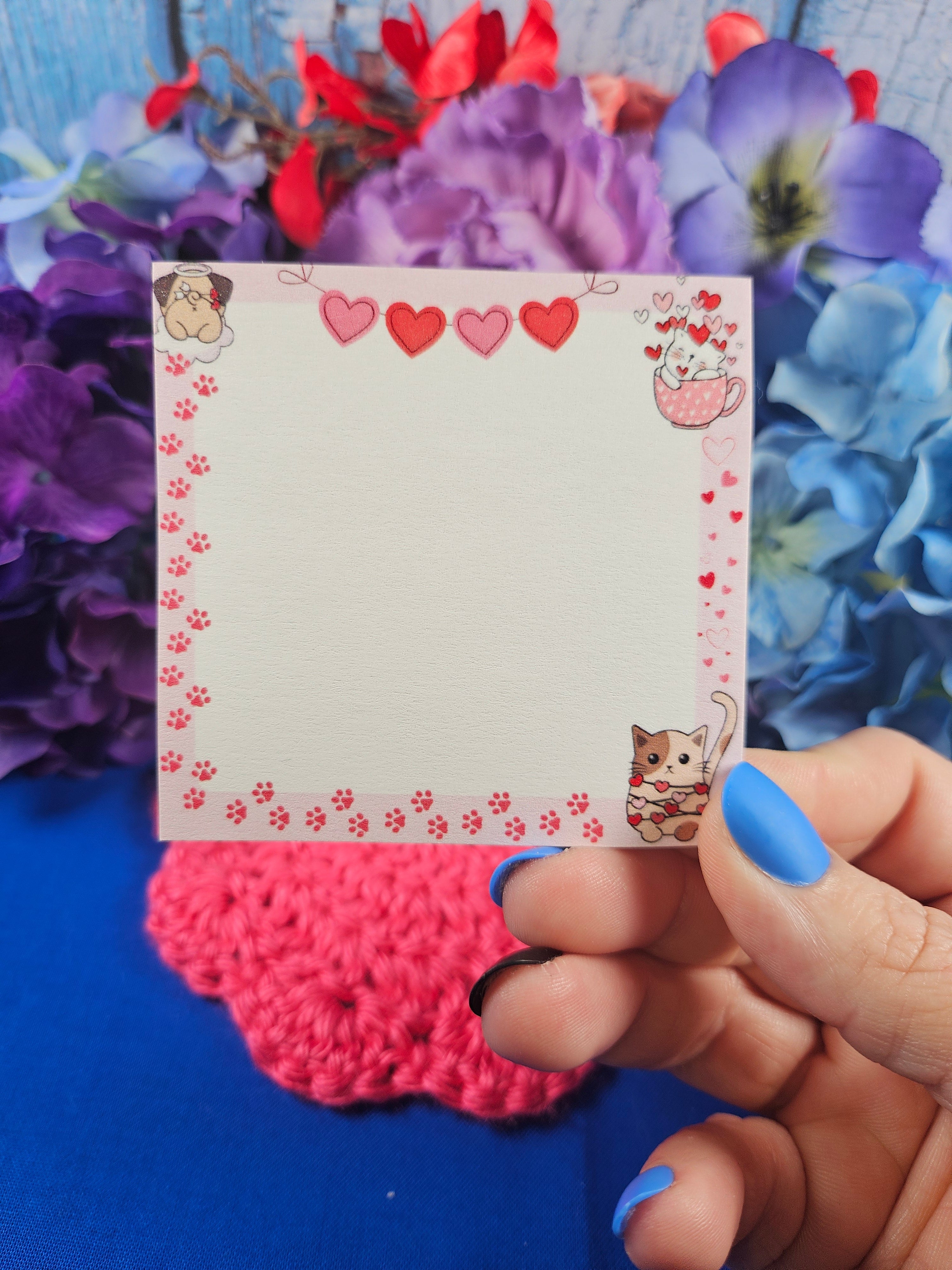 Paws & Hearts Sticky Notes 3" x 3" Autumnmist Boutique