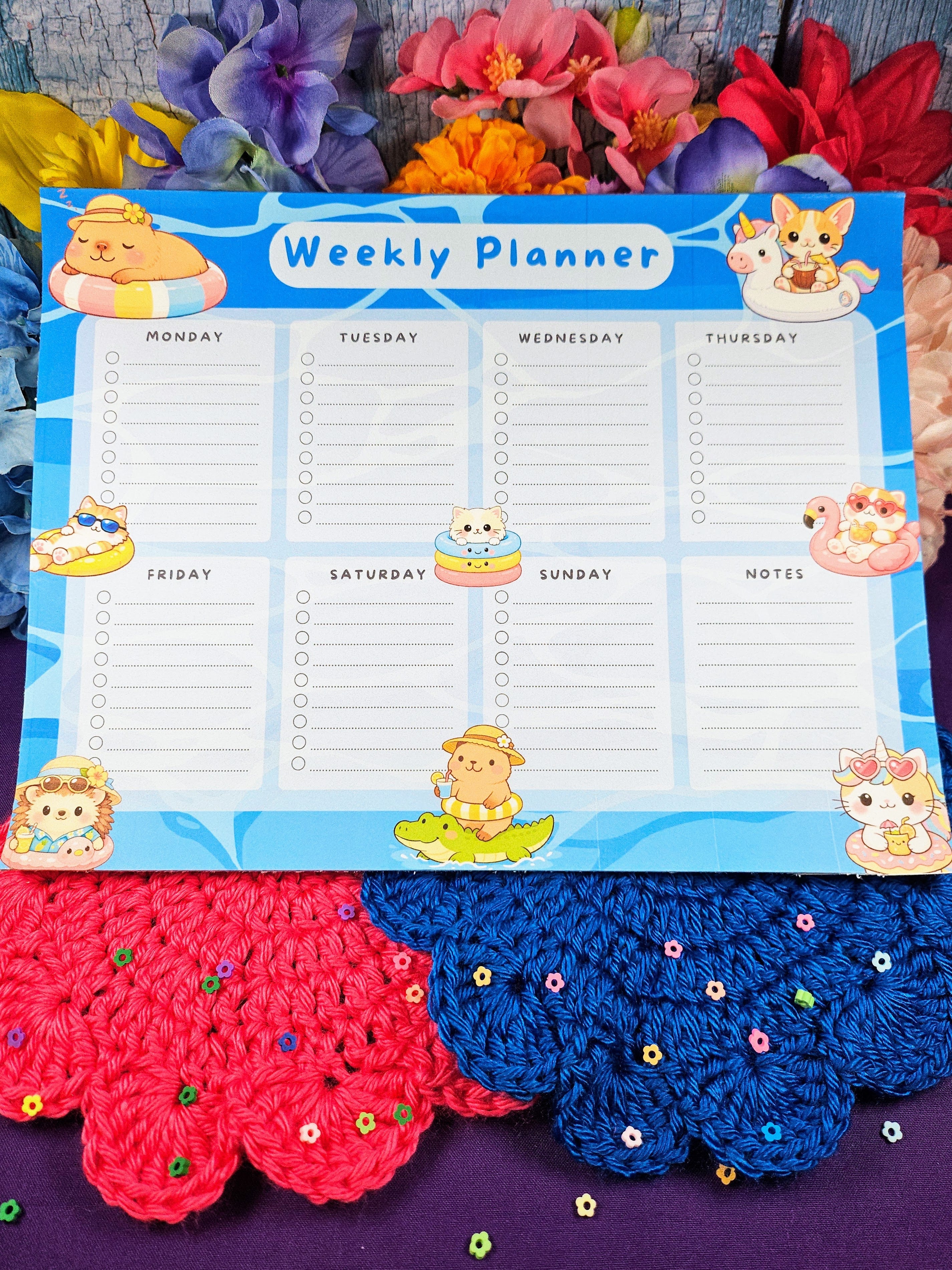 Pool Party Weekly Planner Notepad 8.5" x 11" Autumnmist Boutique