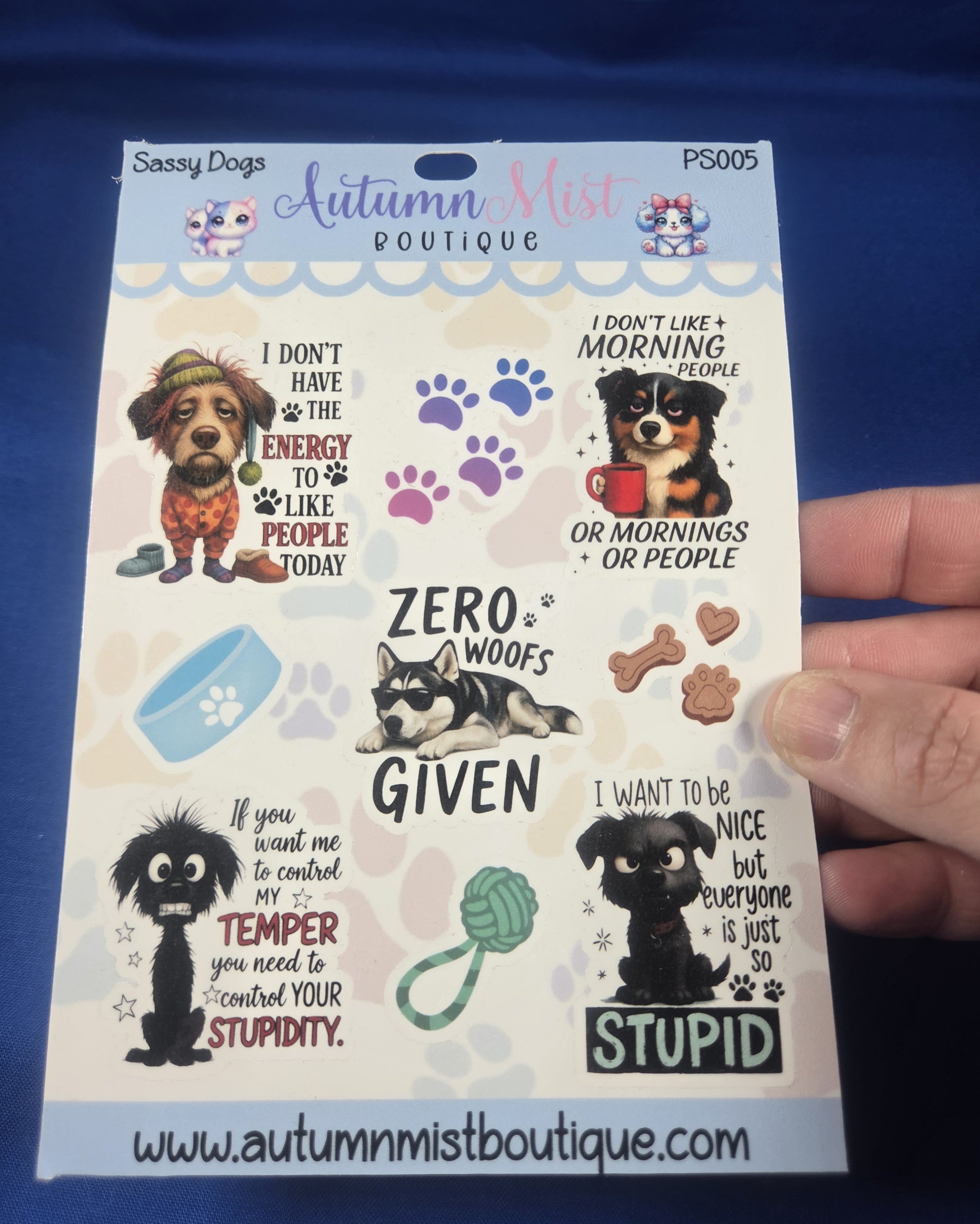 Sassy Dogs Vinyl Sticker Sheet Autumnmist Boutique