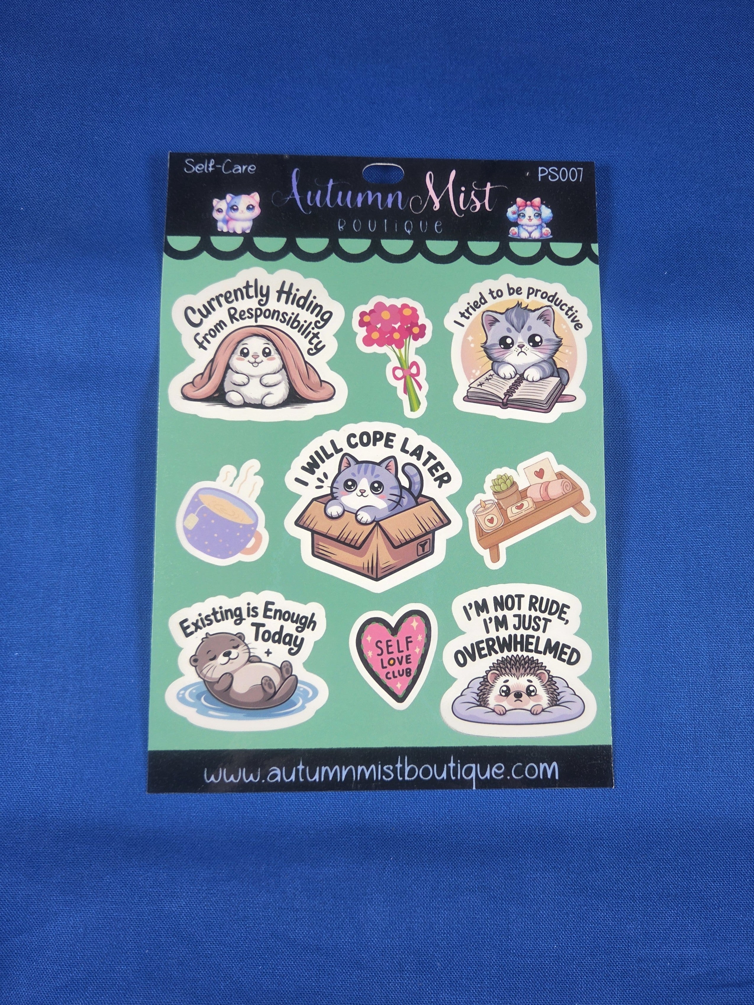 Self Care Vinyl Sticker Sheet Autumnmist Boutique