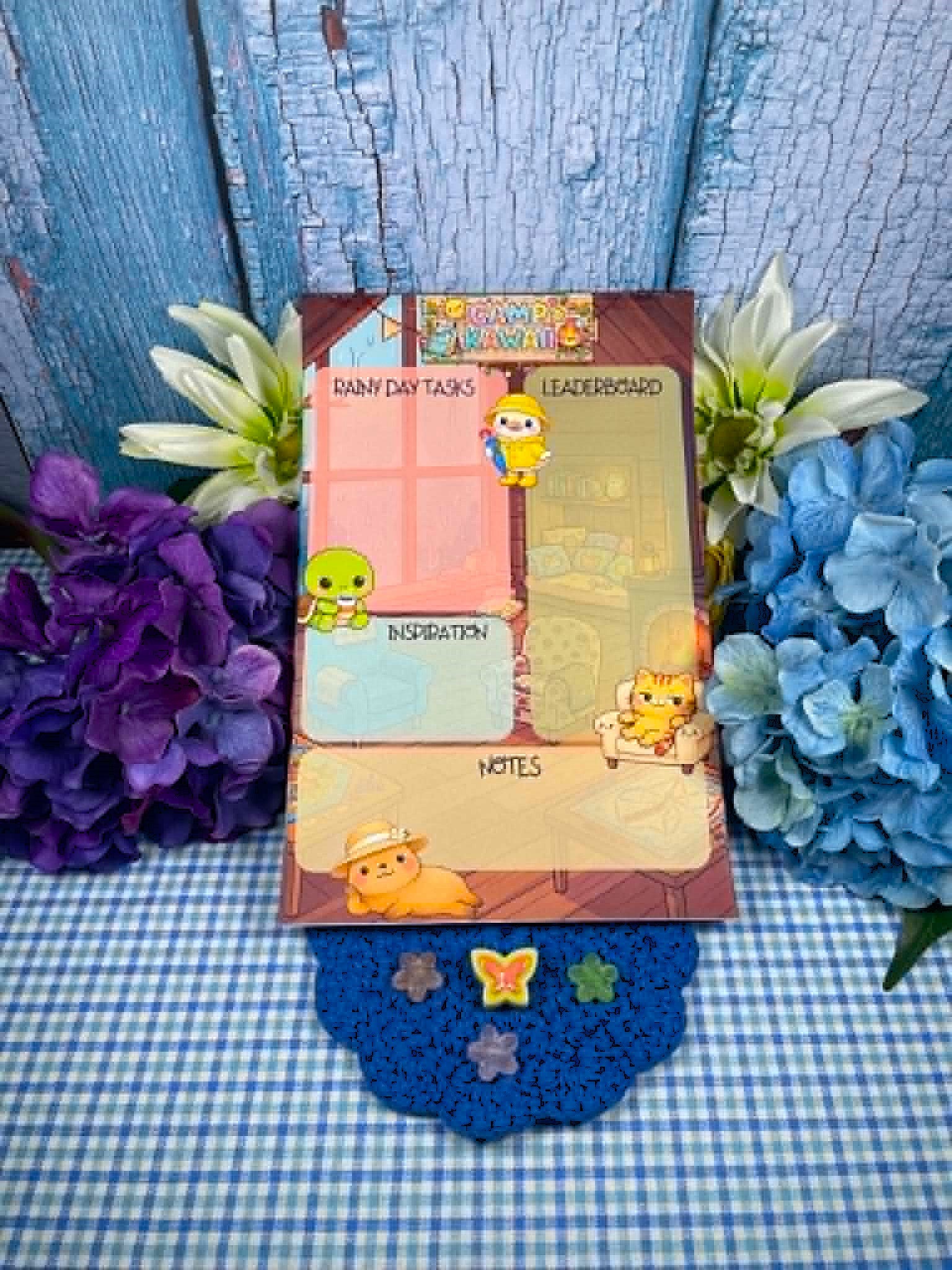 Camp Kawaii Rainy Day Cabin Planner Notepad 5.5" x 8.5" Autumnmist Boutique
