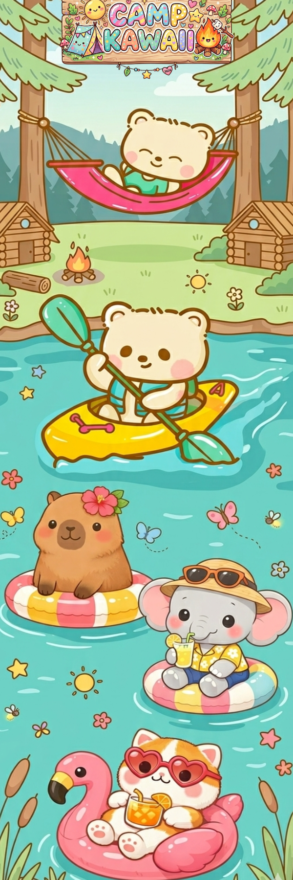 Camp Kawaii Lake Laminated Bookmark Autumnmist Boutique