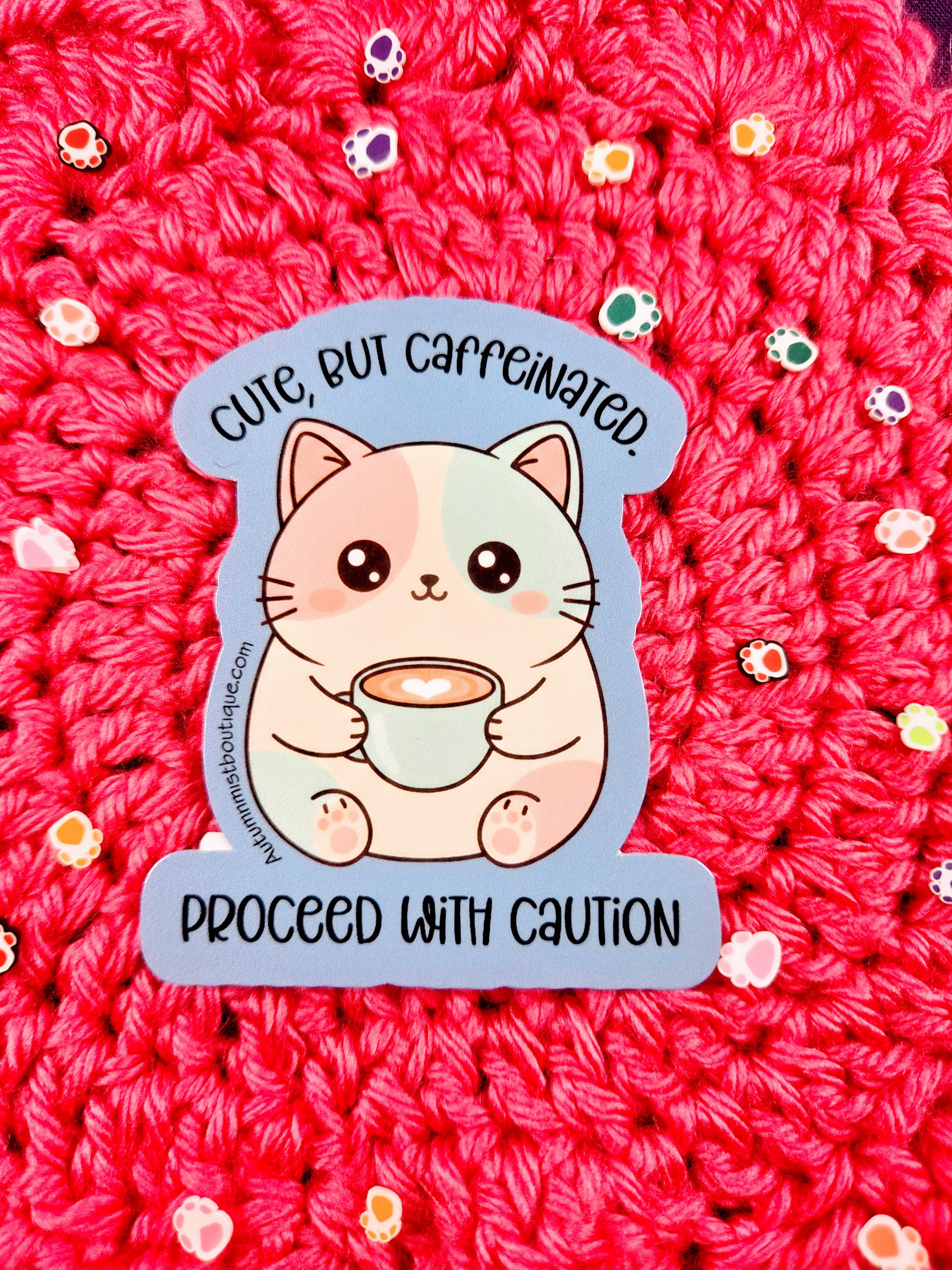 Proceed with Caution Vinyl Sticker Autumnmist Boutique