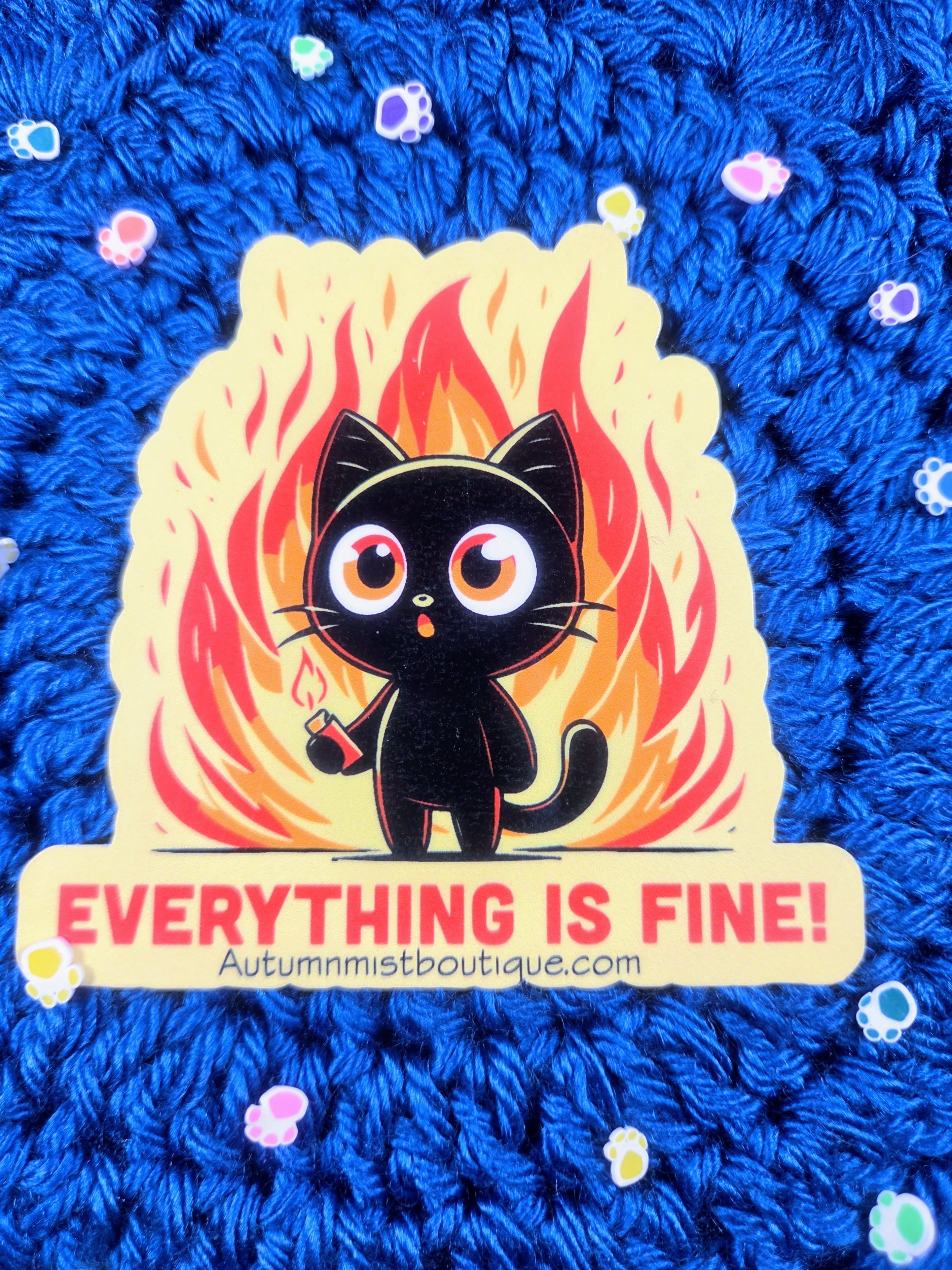 Everything is FINE Vinyl Sticker Autumnmist Boutique