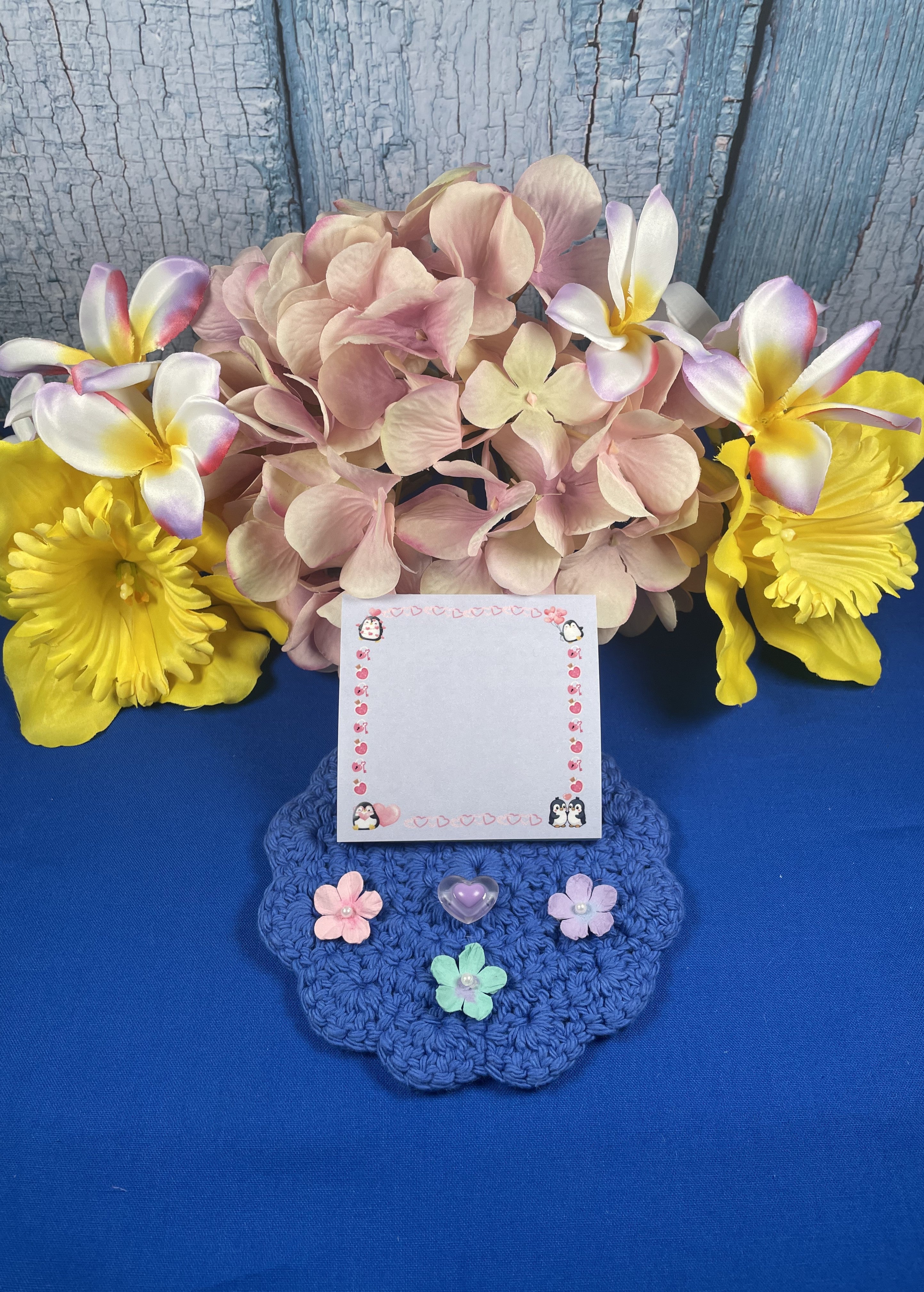 Penguin Kisses & Heart Wishes Sticky Notes 3" x 3" Autumnmist Boutique