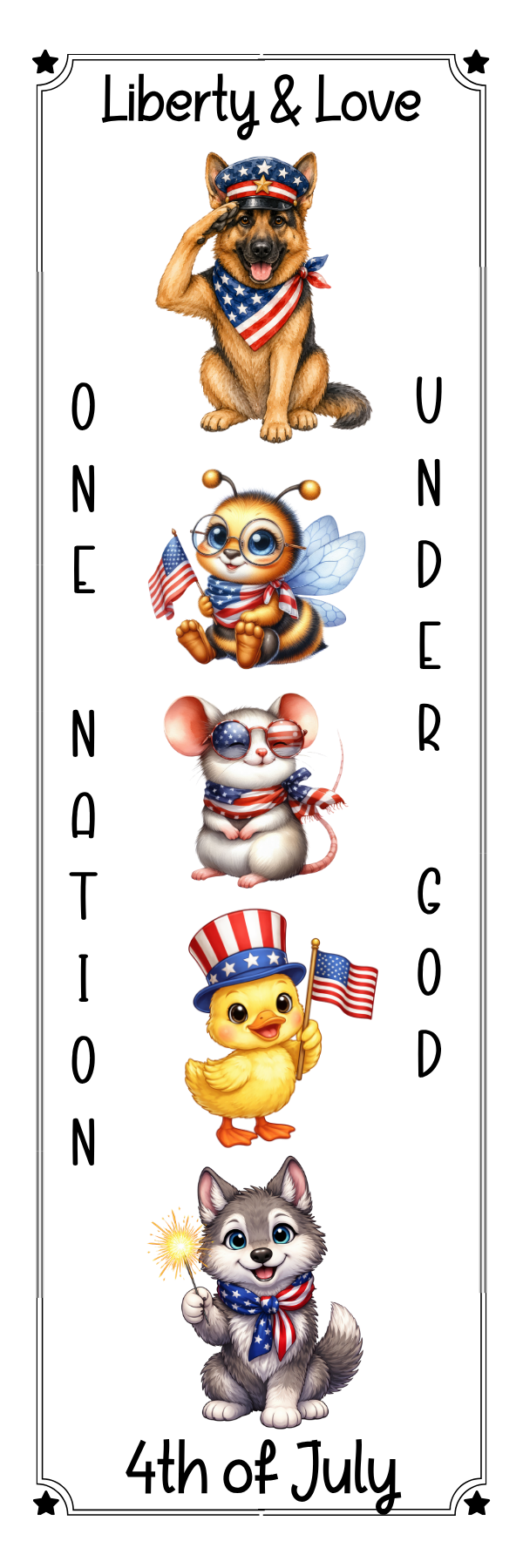 Liberty & Love Patriotic Laminated Bookmark Autumnmist Boutique