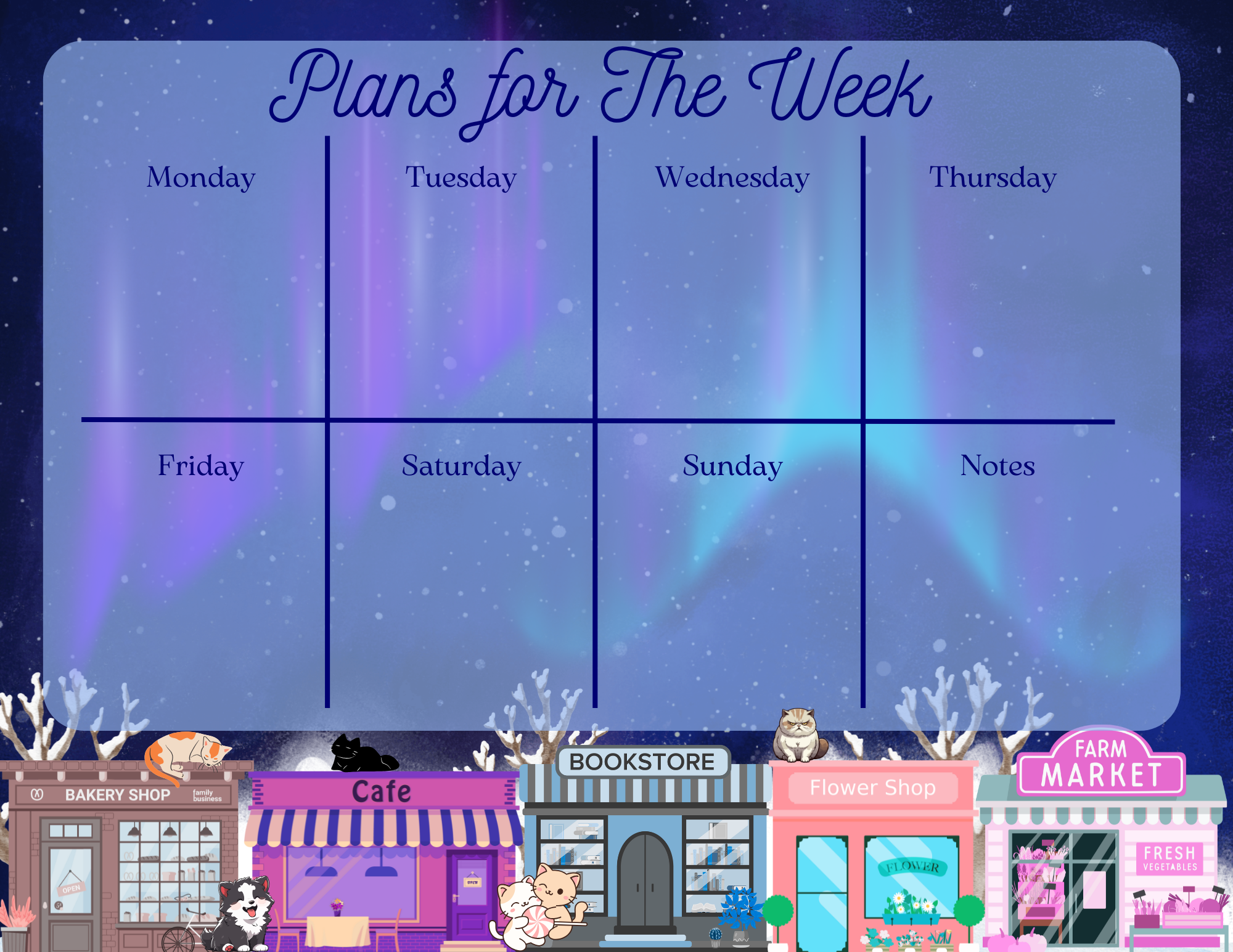 Main Street Winter Nights Large Planner Notepad 8.5" x 11" Autumnmist Boutique