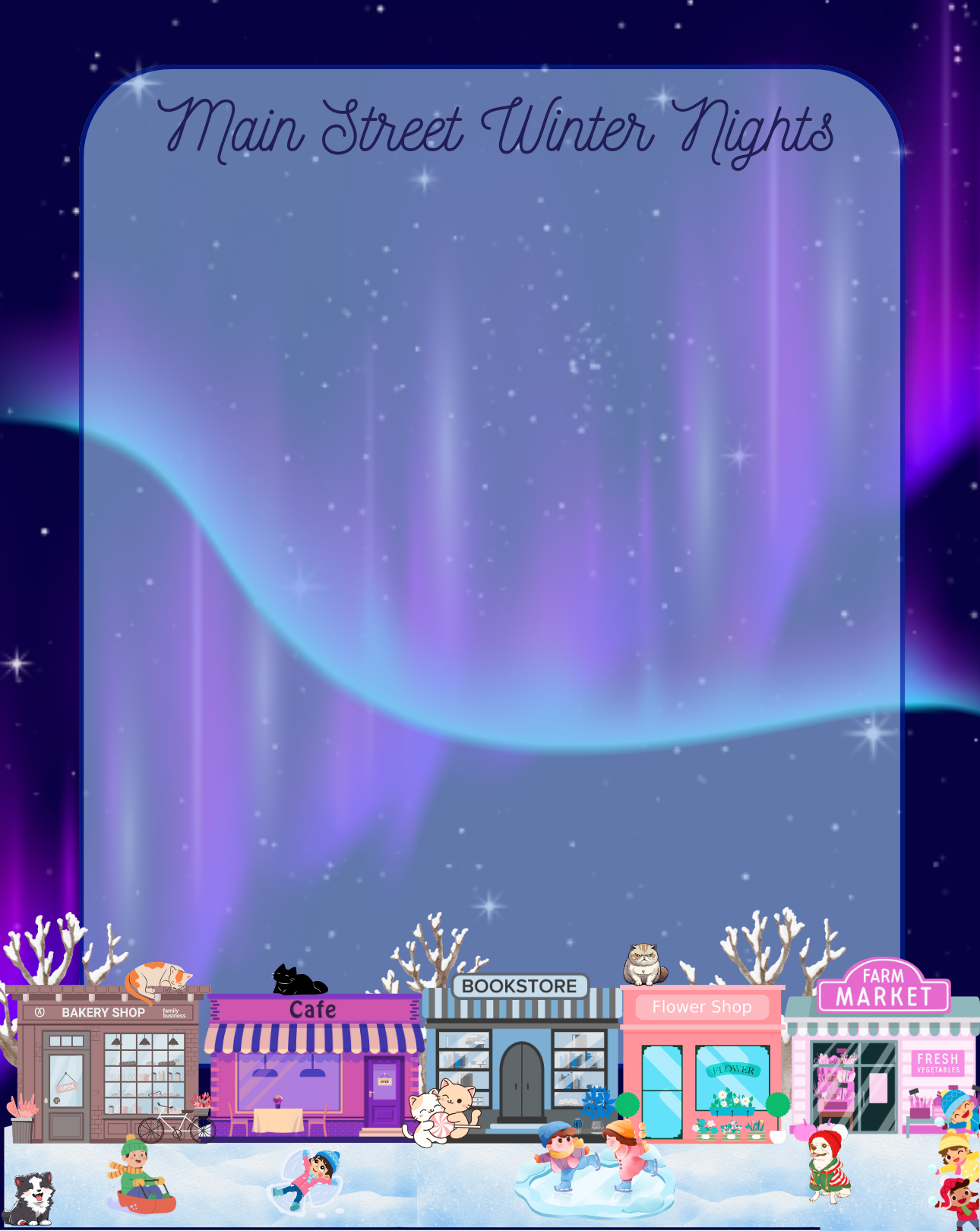 Main Street Winter Lights Notepad 4.25" x 5.5" Autumnmist Boutique