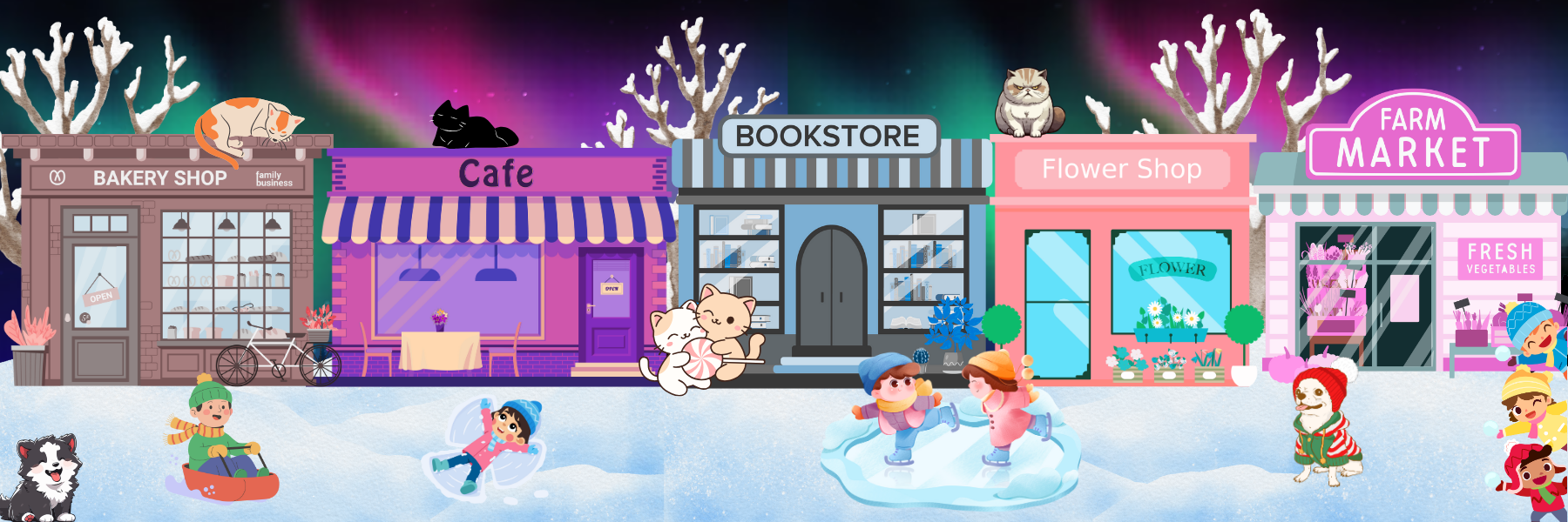 Main Street Winter Nights Bookmark Autumnmist Boutique