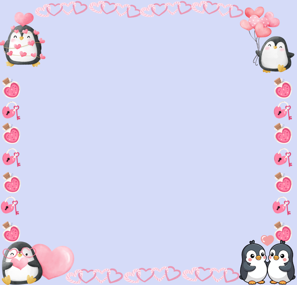 Penguin Kisses & Heart Wishes Sticky Notes 3" x 3" Autumnmist Boutique