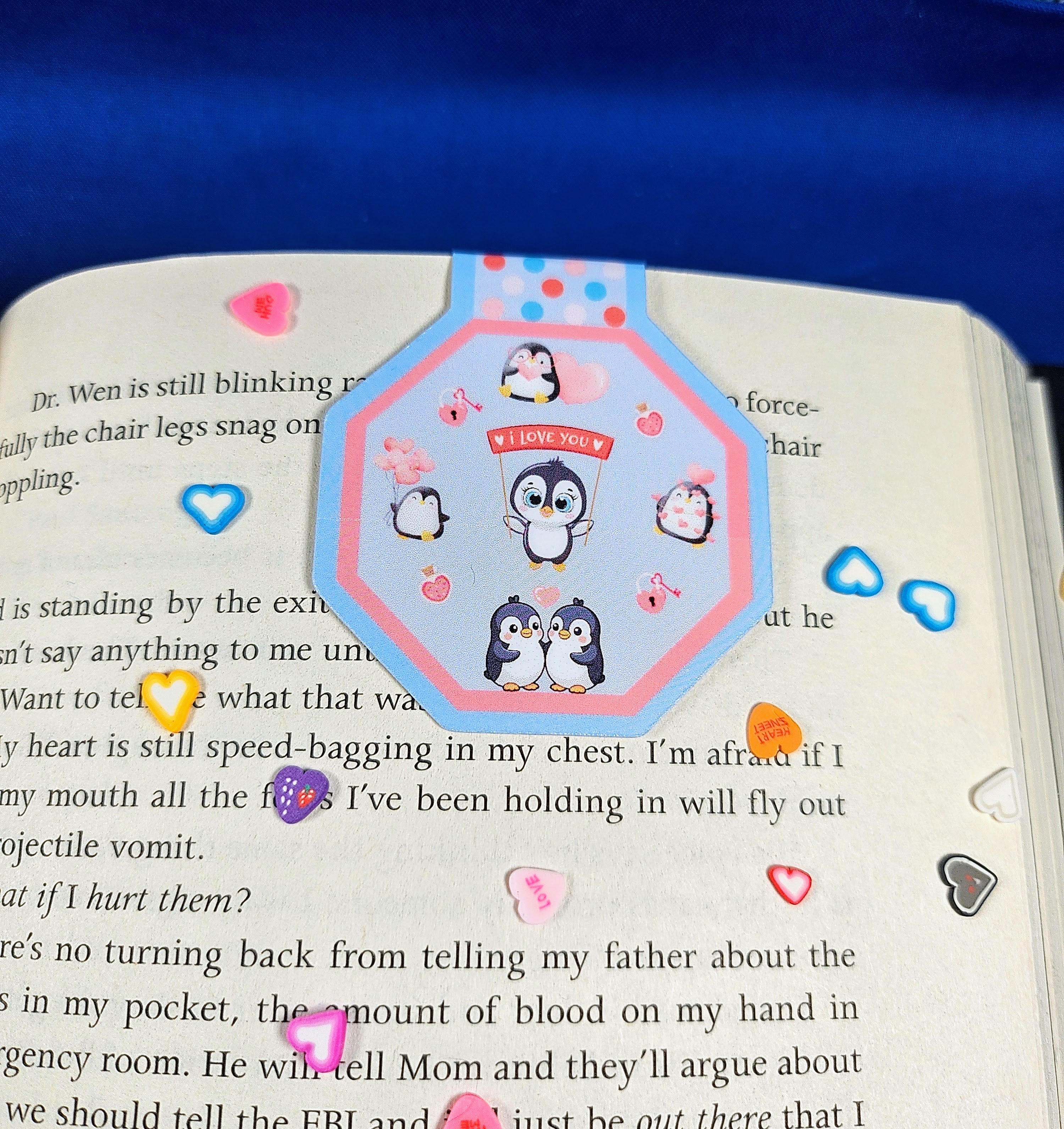 Penguin Kisses & Heart Wishes Magnetic Bookmark Autumnmist Boutique