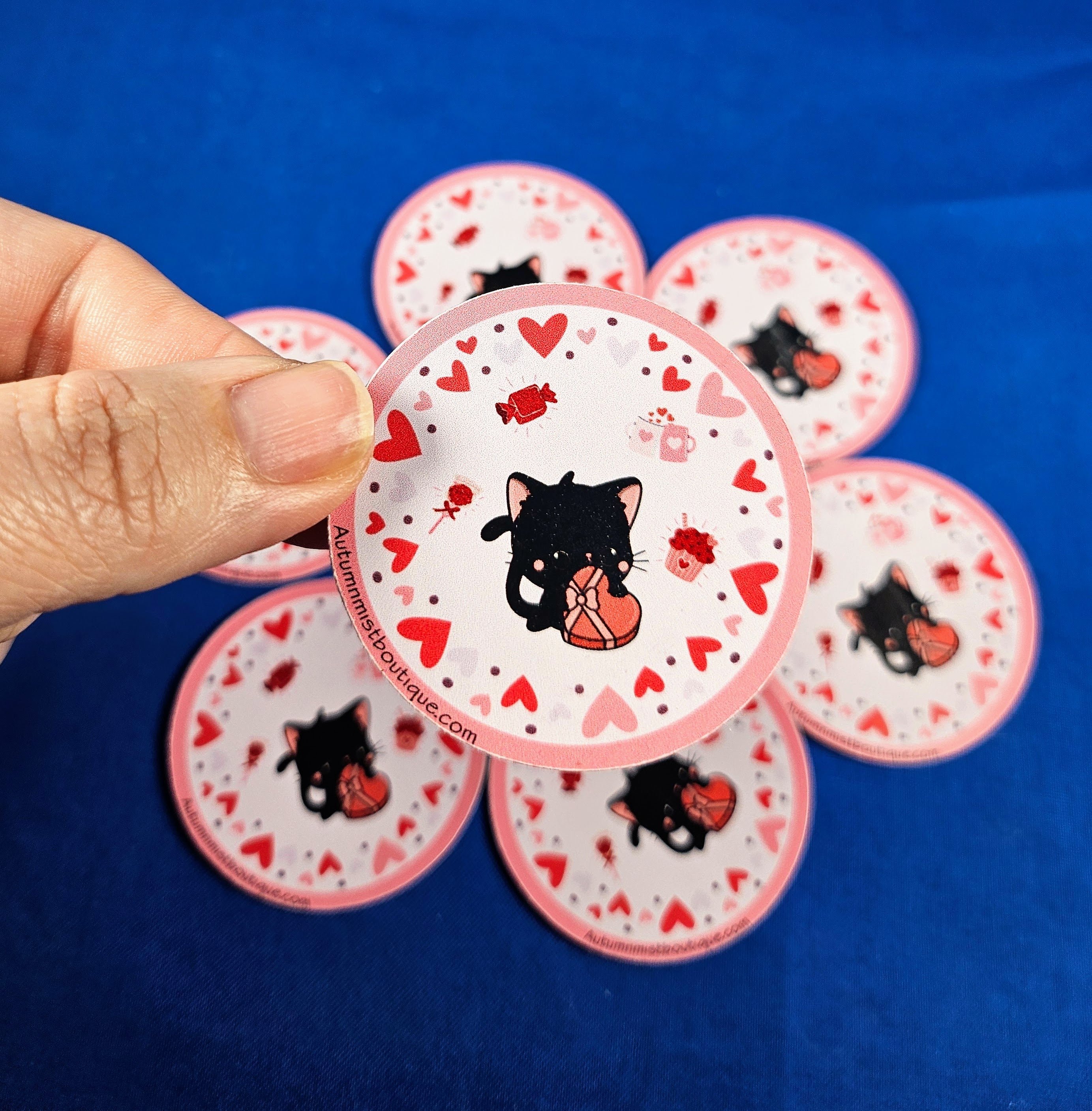 Valentine Whiskers Vinyl Sticker Autumnmist Boutique