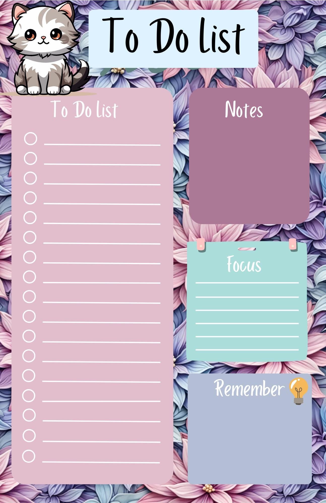 Petals & Paws Daily Planner Notepad 5.5" x 8.5"