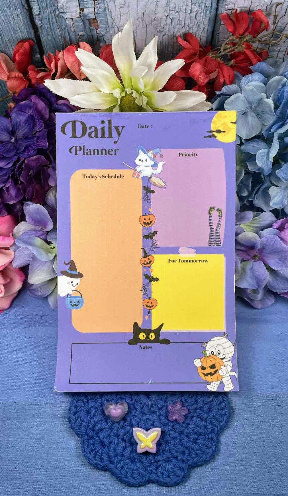 Pumpkins & Priorities Daily Planner Notepad 5.5" x 8.5"