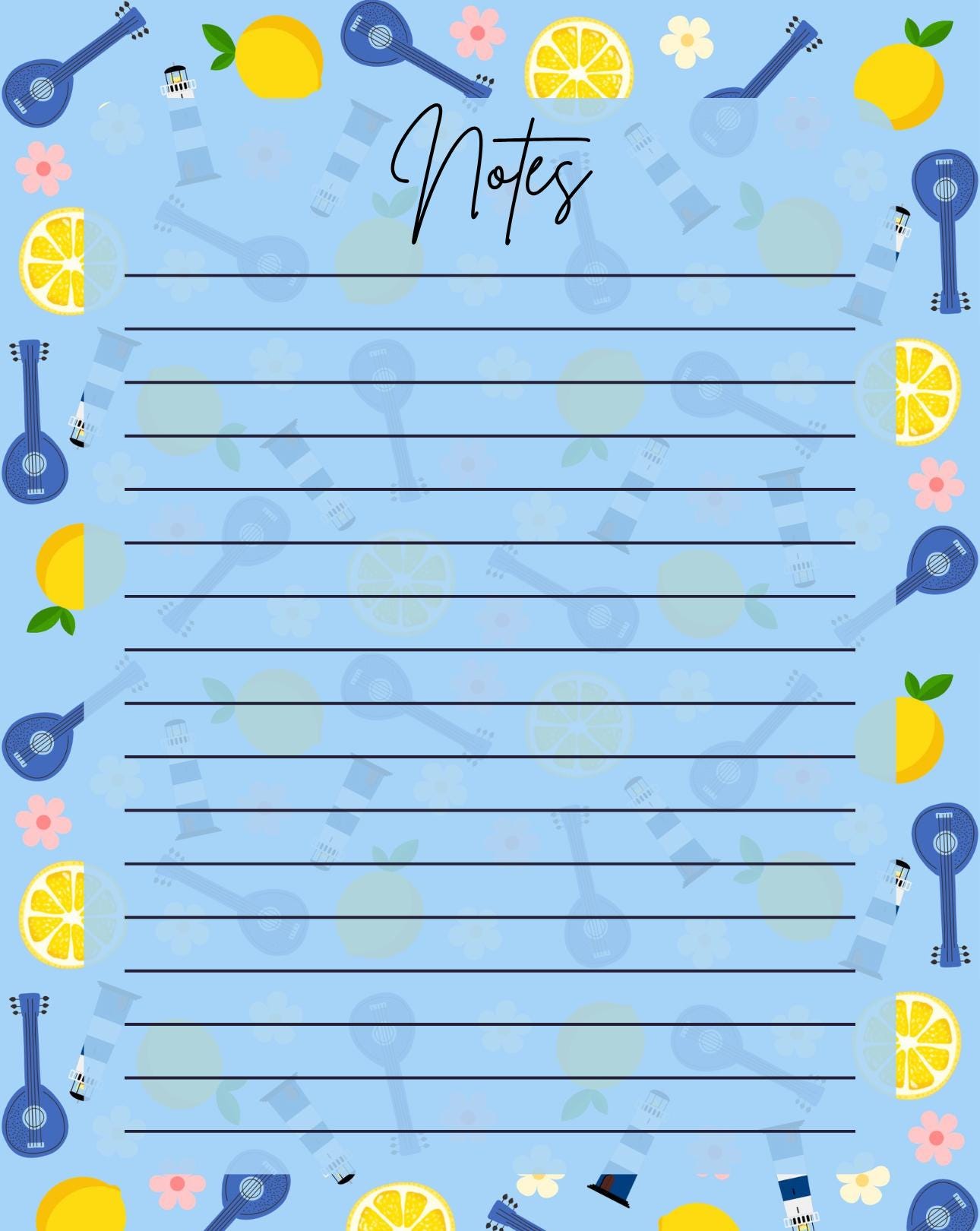 Greek Island Melody Notepad 4.25" x 5.5"