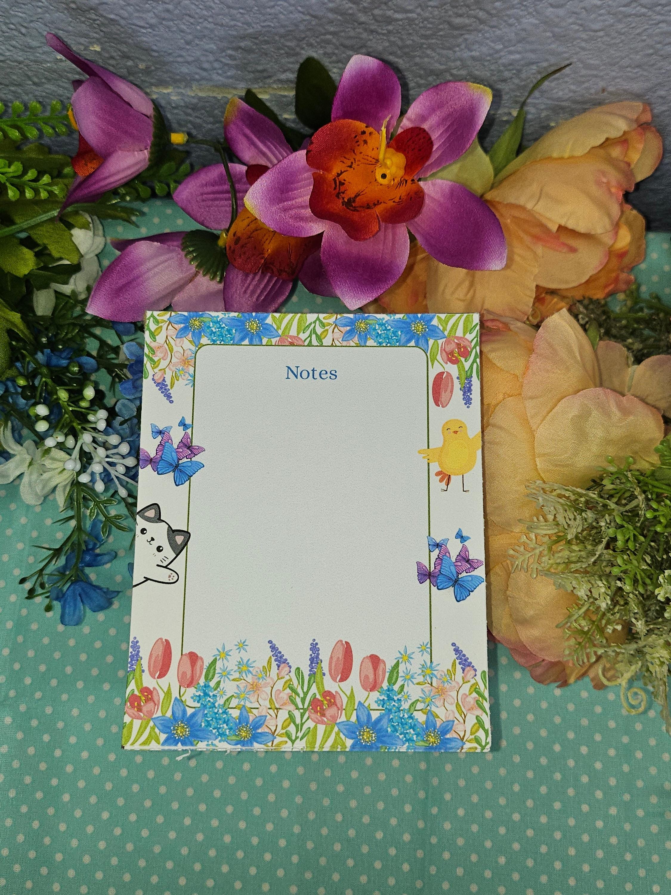 Whimsical Floral Animal Notepad 4.25" x 5.5"