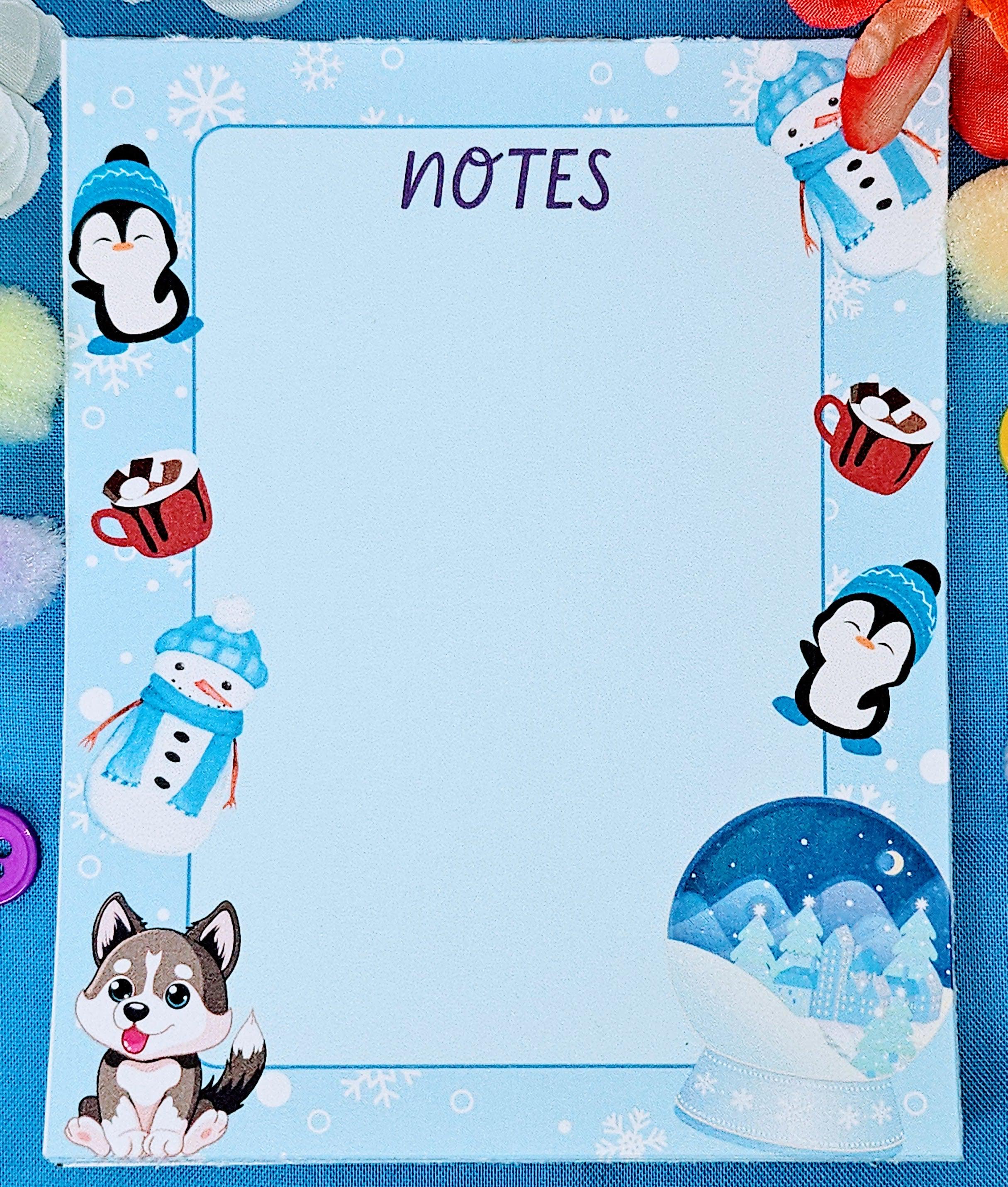 Frosty Friends Winter Notepad 4.25" x 5.5"