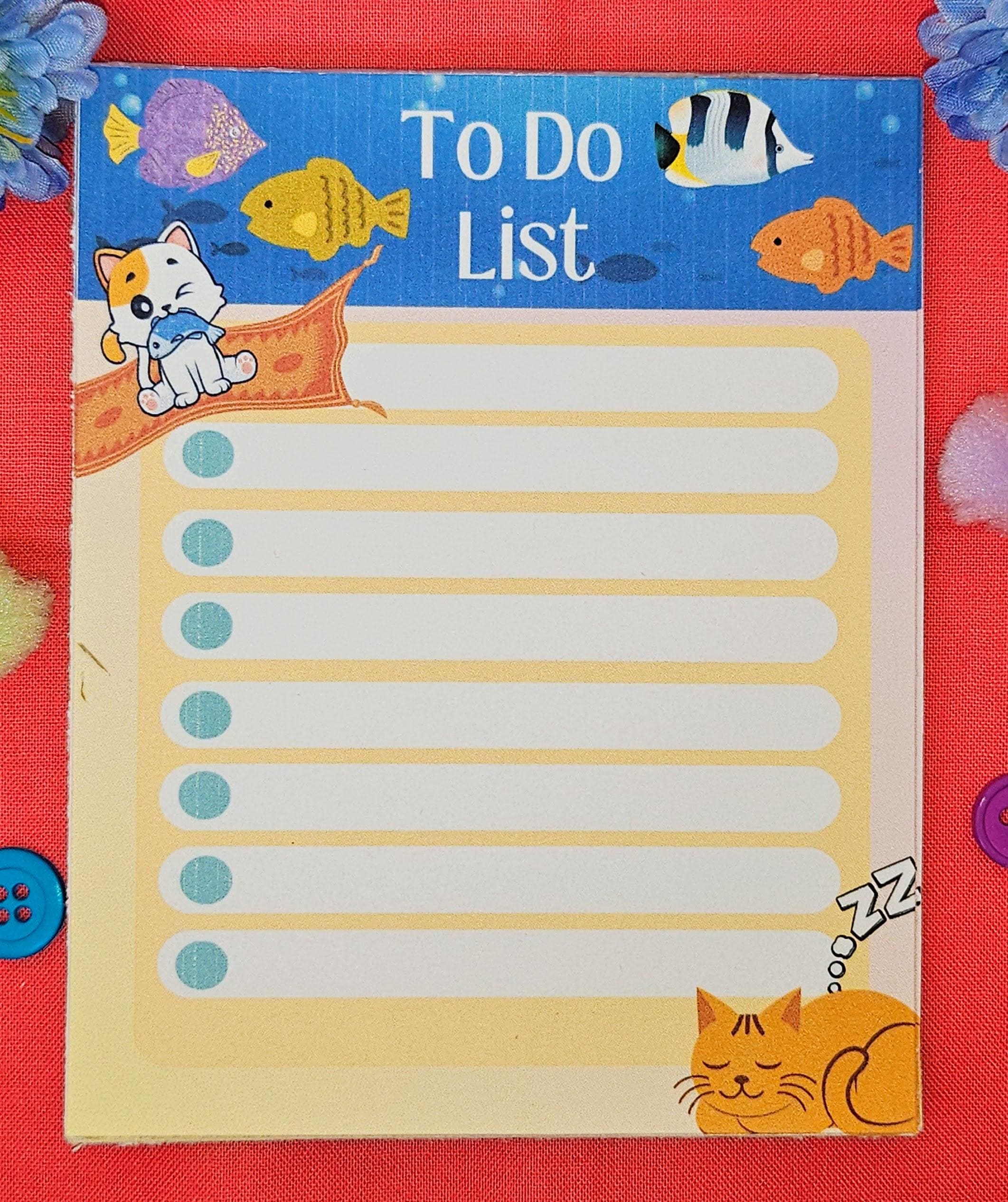 Catfish & Bubbles To-Do Notepad 4.25" x 5.5"