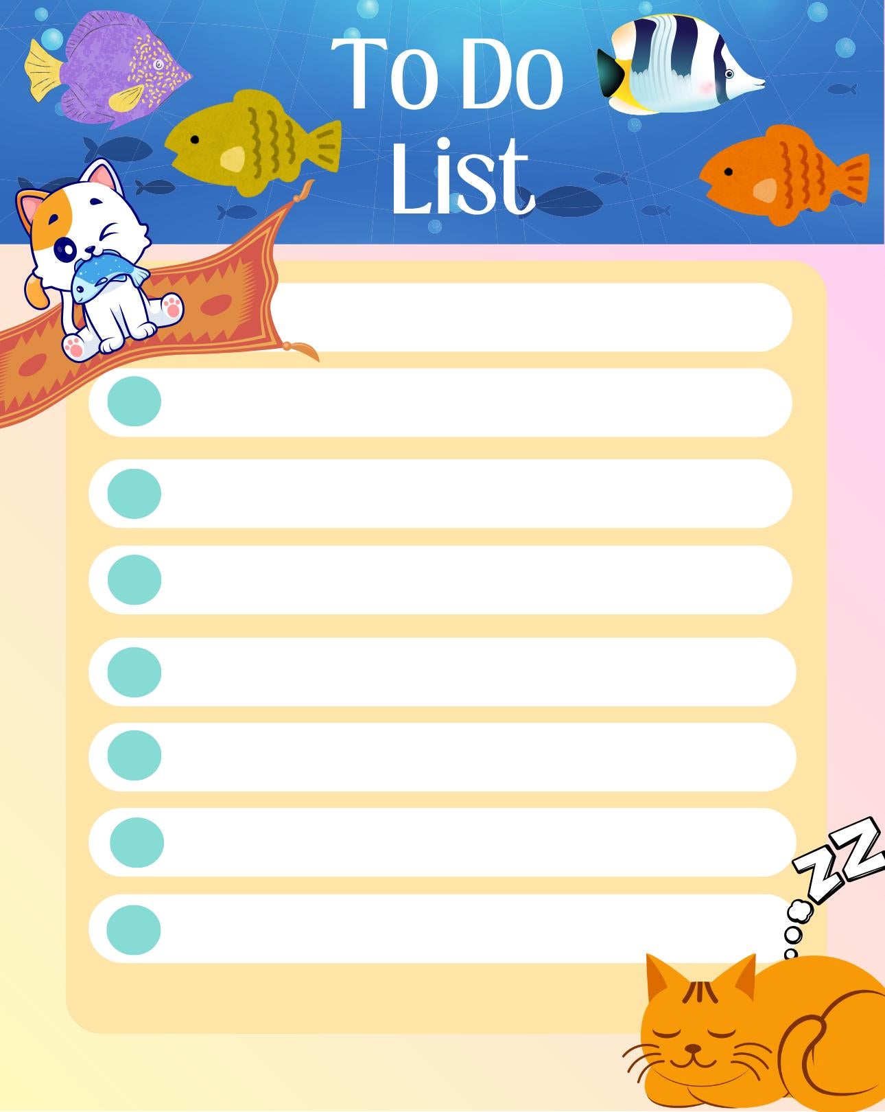 Catfish & Bubbles To-Do Notepad 4.25" x 5.5"