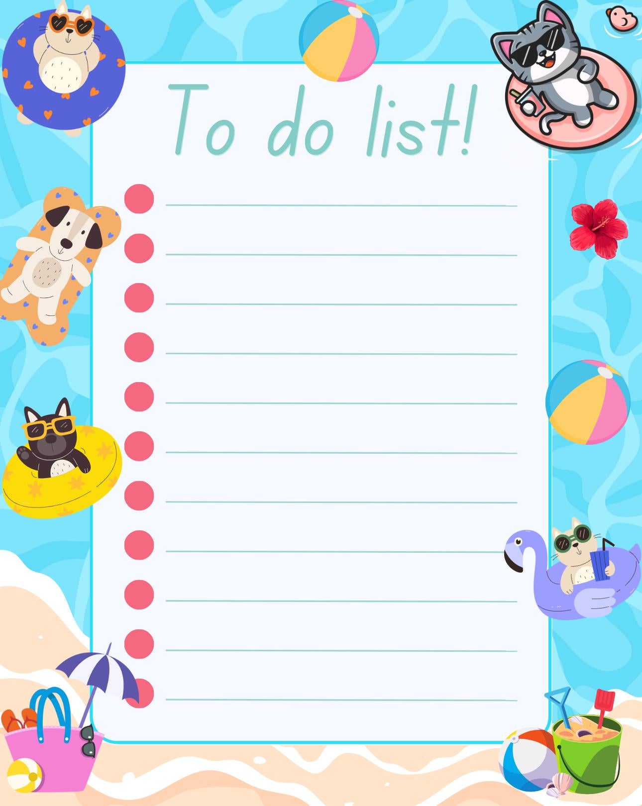 Beach Day Buddies Notepad 4.25" x 5.5"