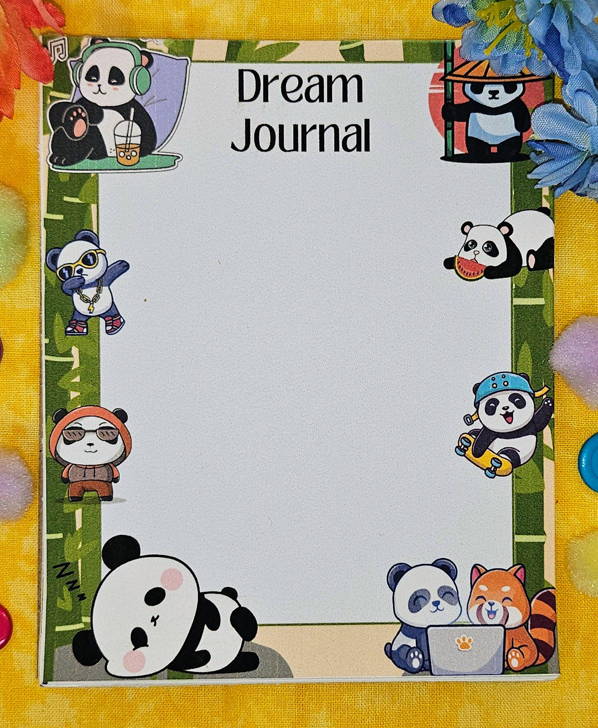 Panda Dream Journal Notepad 4.25" x 5.5"