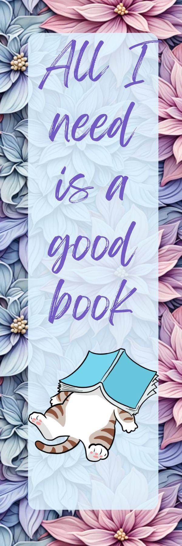 Whiskers & Words Bookmark - Floral Bookmark