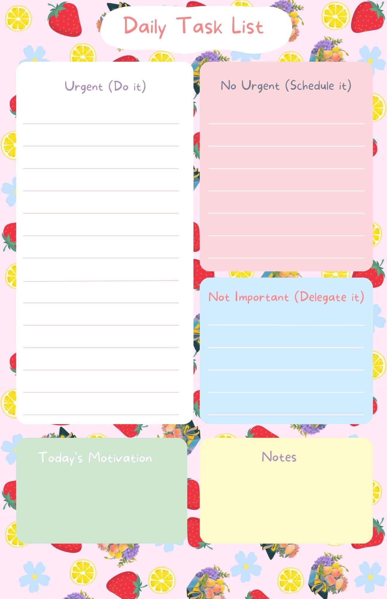Berry Bright Daily Planner Notepad 5.5" x 8.5"