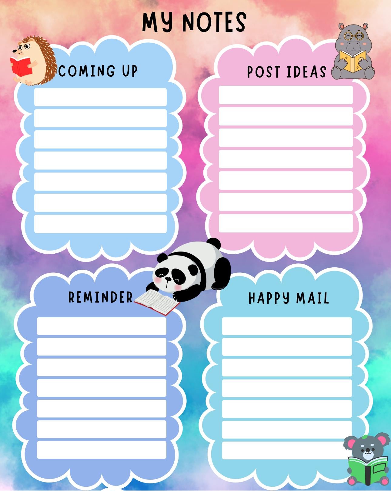 Cloud Reading To Do Notepad 4.25" x 5.5"