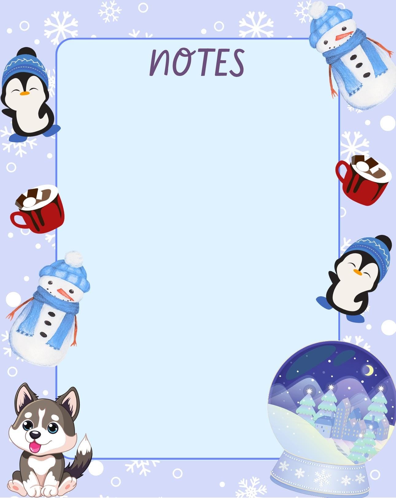 Frosty Friends Winter Notepad 4.25" x 5.5"