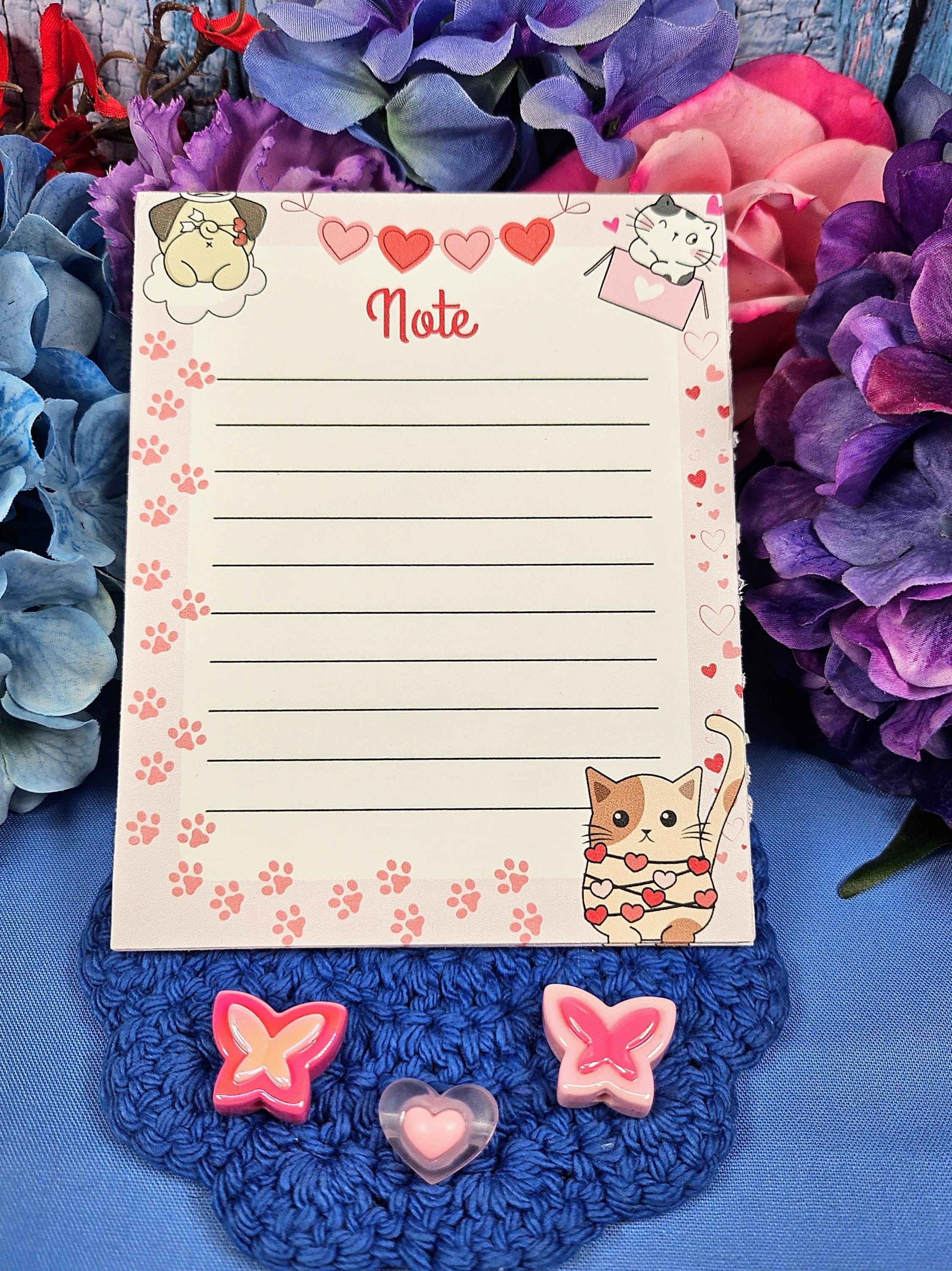 Paws & Whiskers Valentines Notepad 4.25" x 5.5"