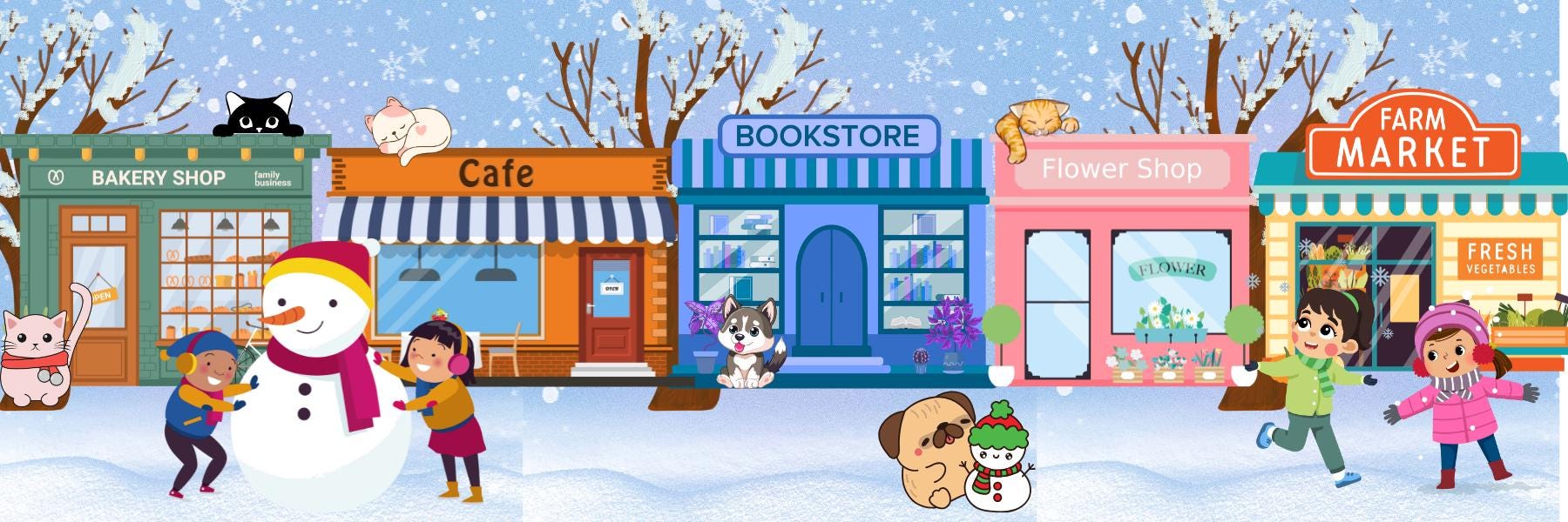 Main Street: Winter Edition Seasonal Bookmark
