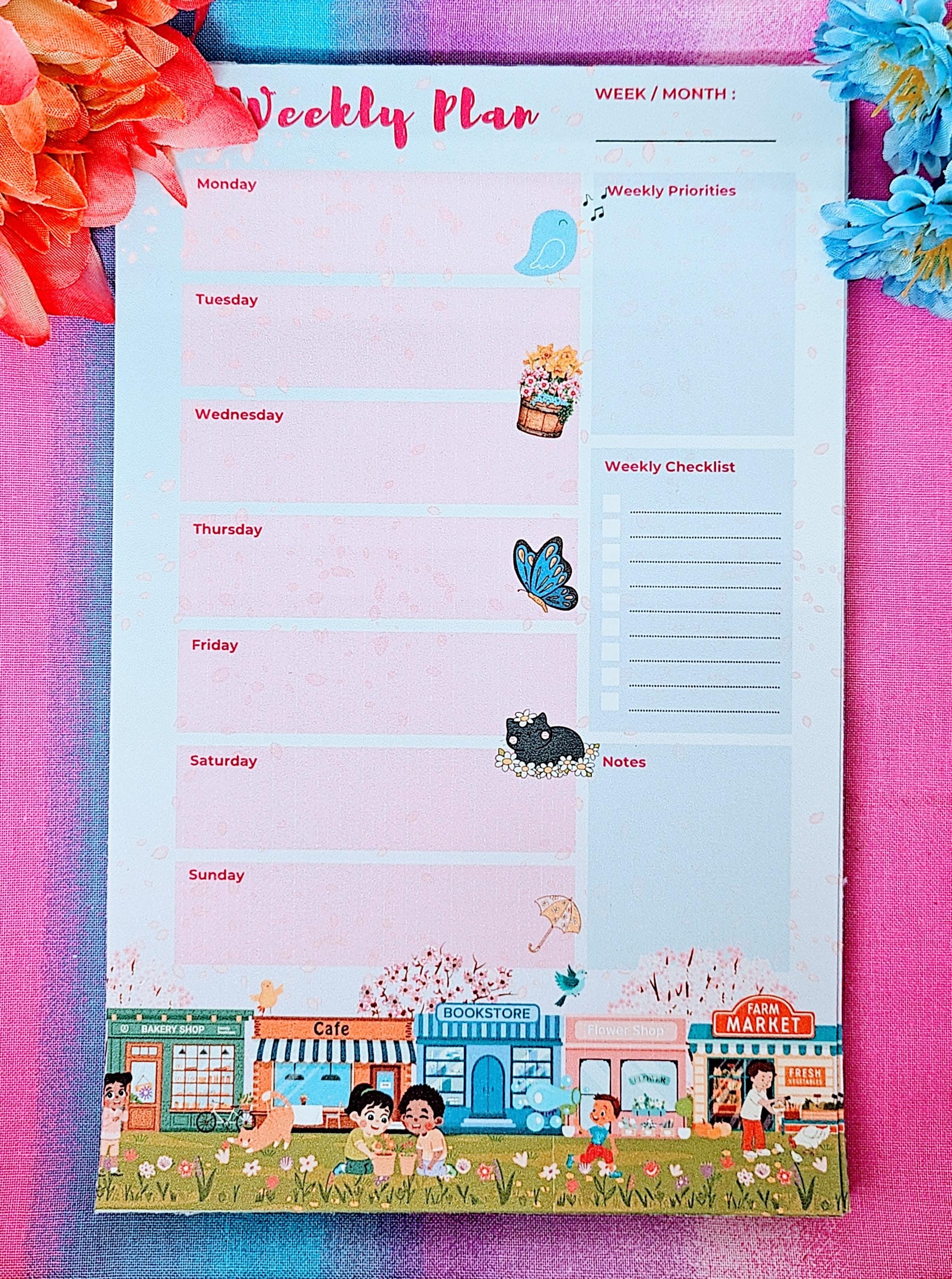 Main Street Spring Weekly Planner Notepad 5.5" x 8.5"