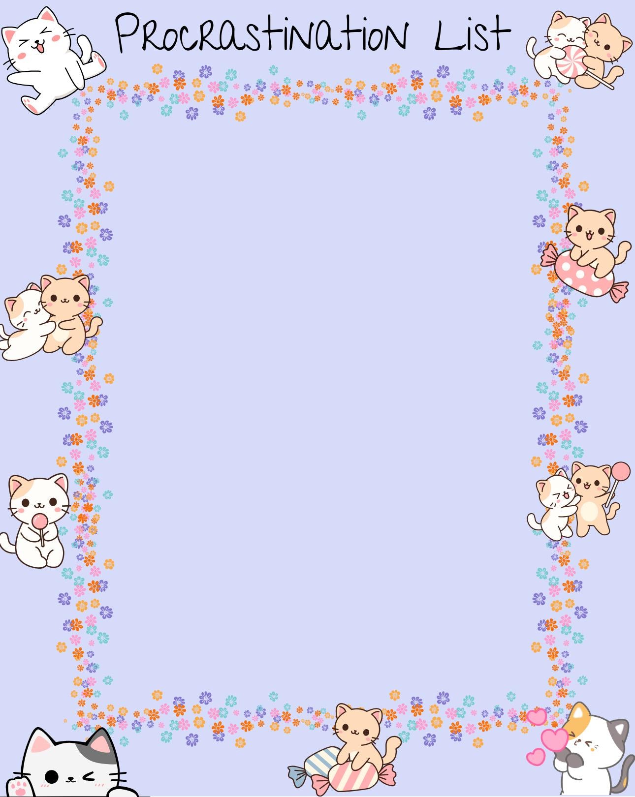 Sweet Paws Parade Procrastination Notepad 4.25" x 5.5" Autumnmist Boutique