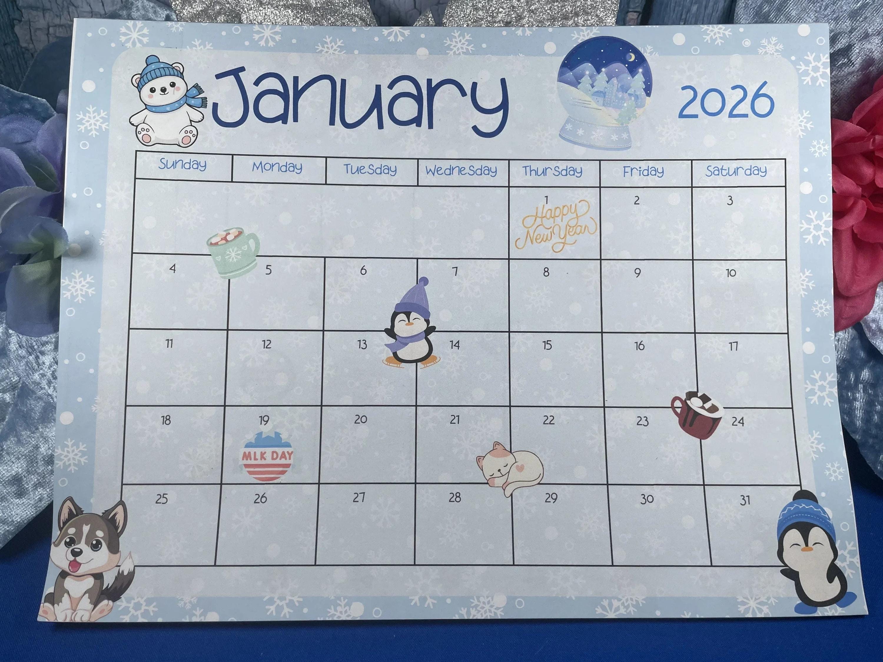 2026 Monthly Calendar - Autumnmist Boutique