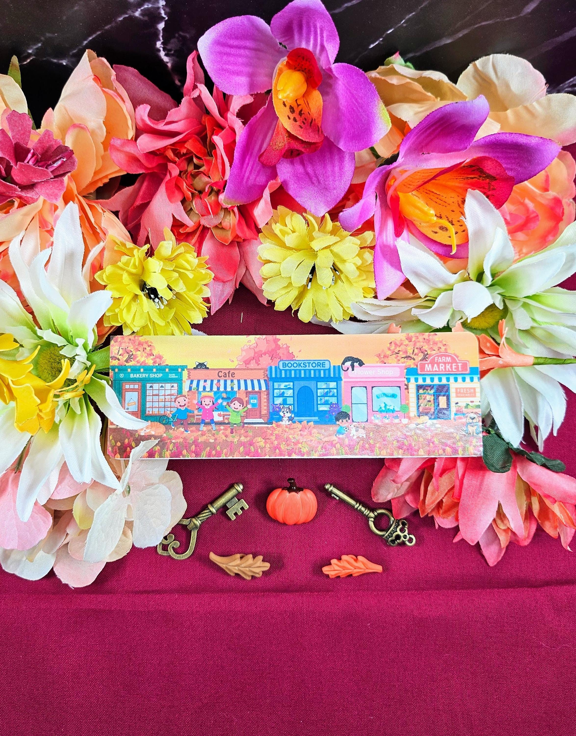 Main Street: Fall Edition Laminated Bookmark - Autumnmist Boutique