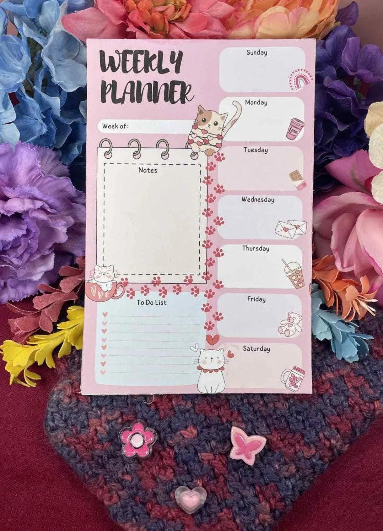 Tangled in Love Cat Daily Planner Notepad 5.5" x 8.5" - Autumnmist Boutique