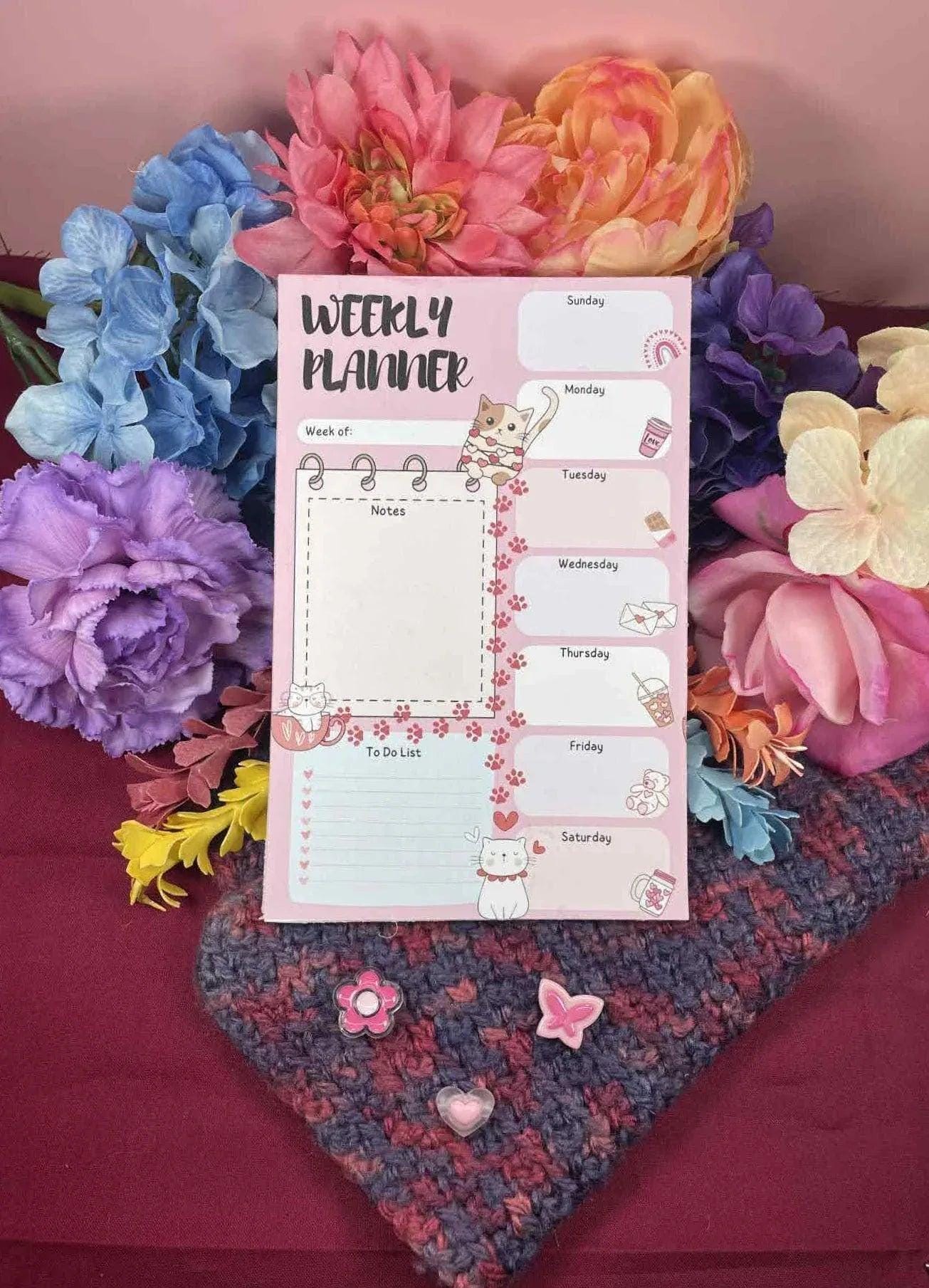 Tangled in Love Cat Daily Planner Notepad 5.5" x 8.5" - Autumnmist Boutique