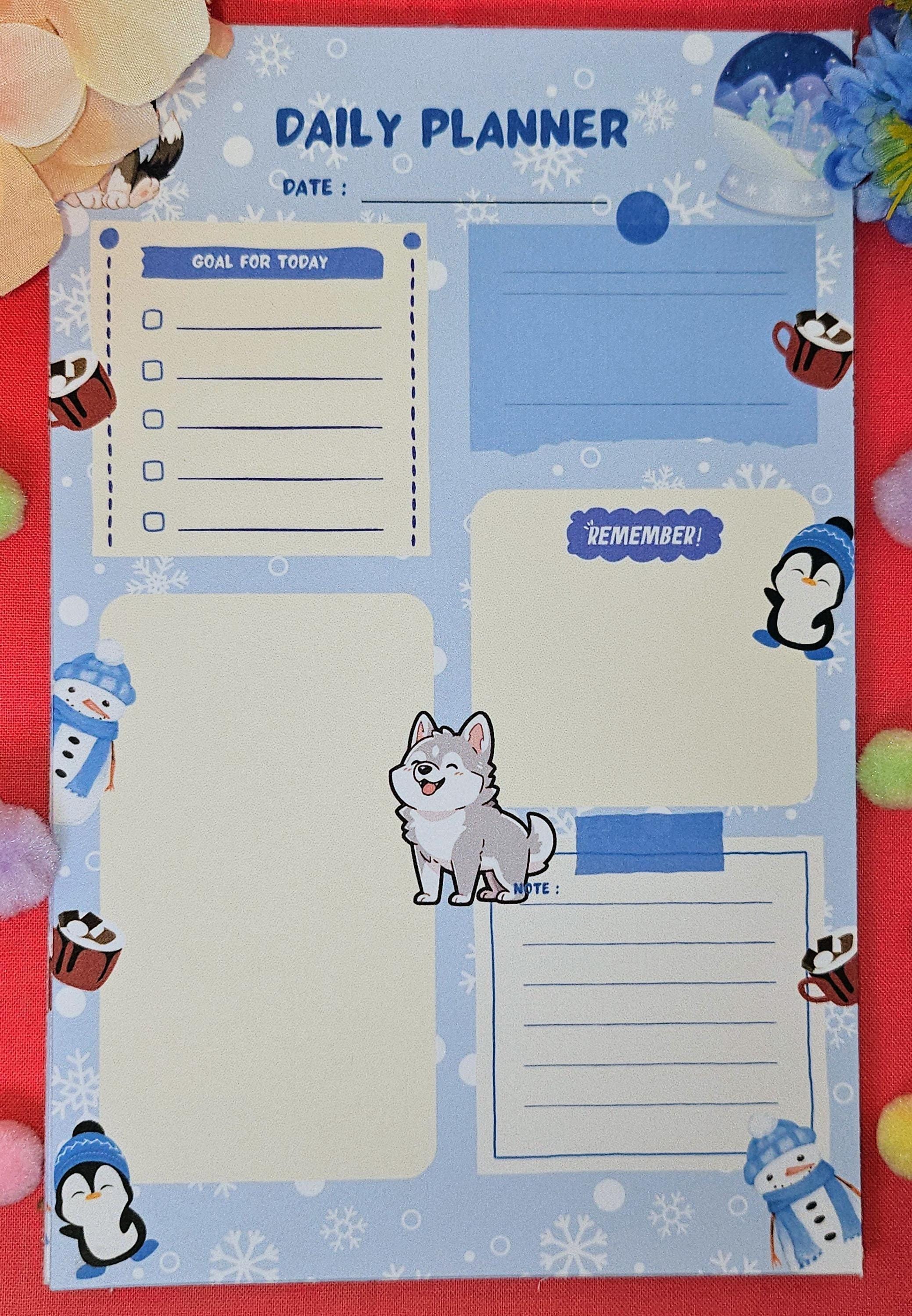 Winter Whimsy Daily Planner Notepad 5.5" x 8.5" - Autumnmist Boutique