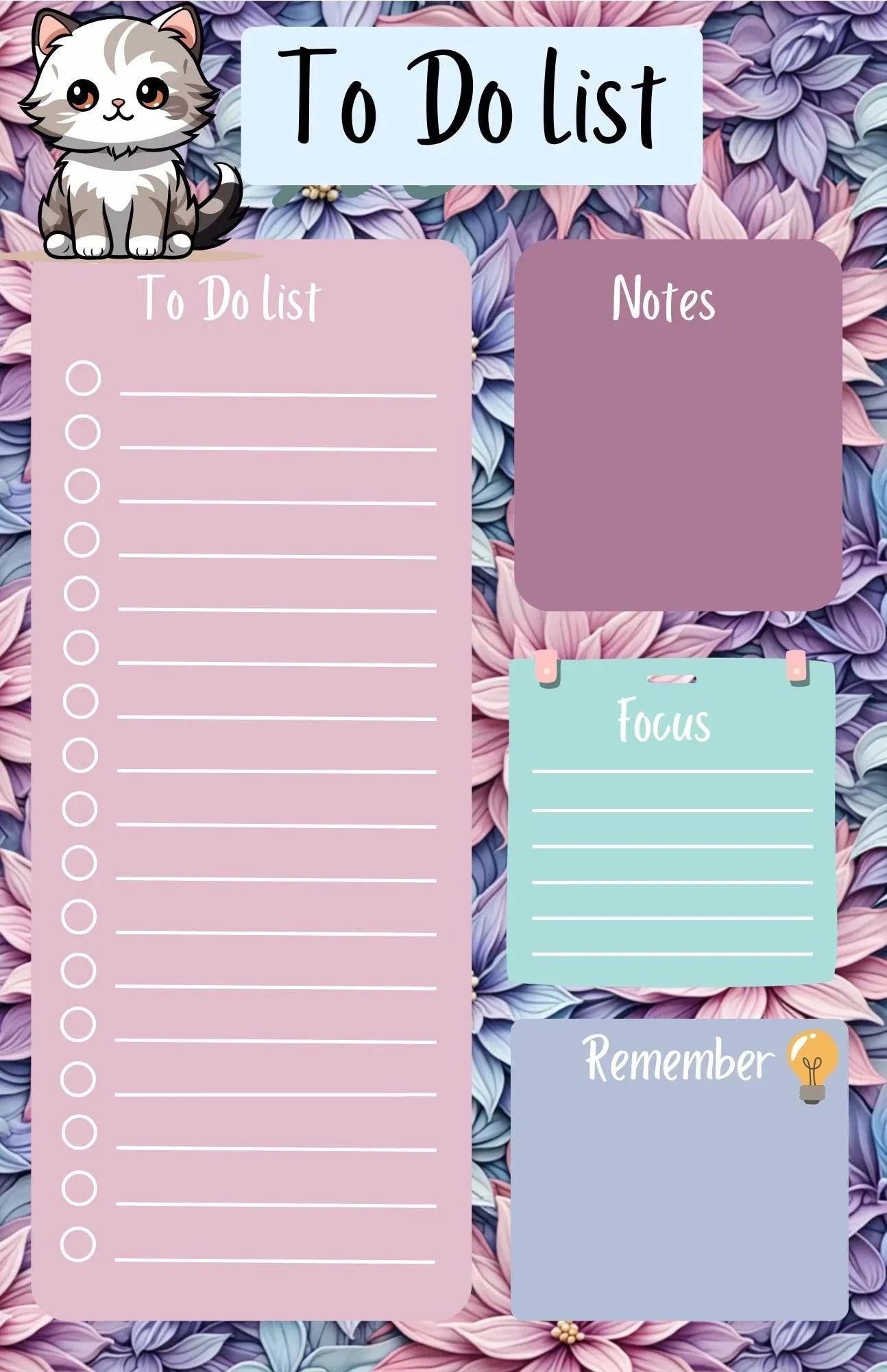 Blossom and Paws Daily Planner Notepad 5.5" x 8.5" - Autumnmist Boutique