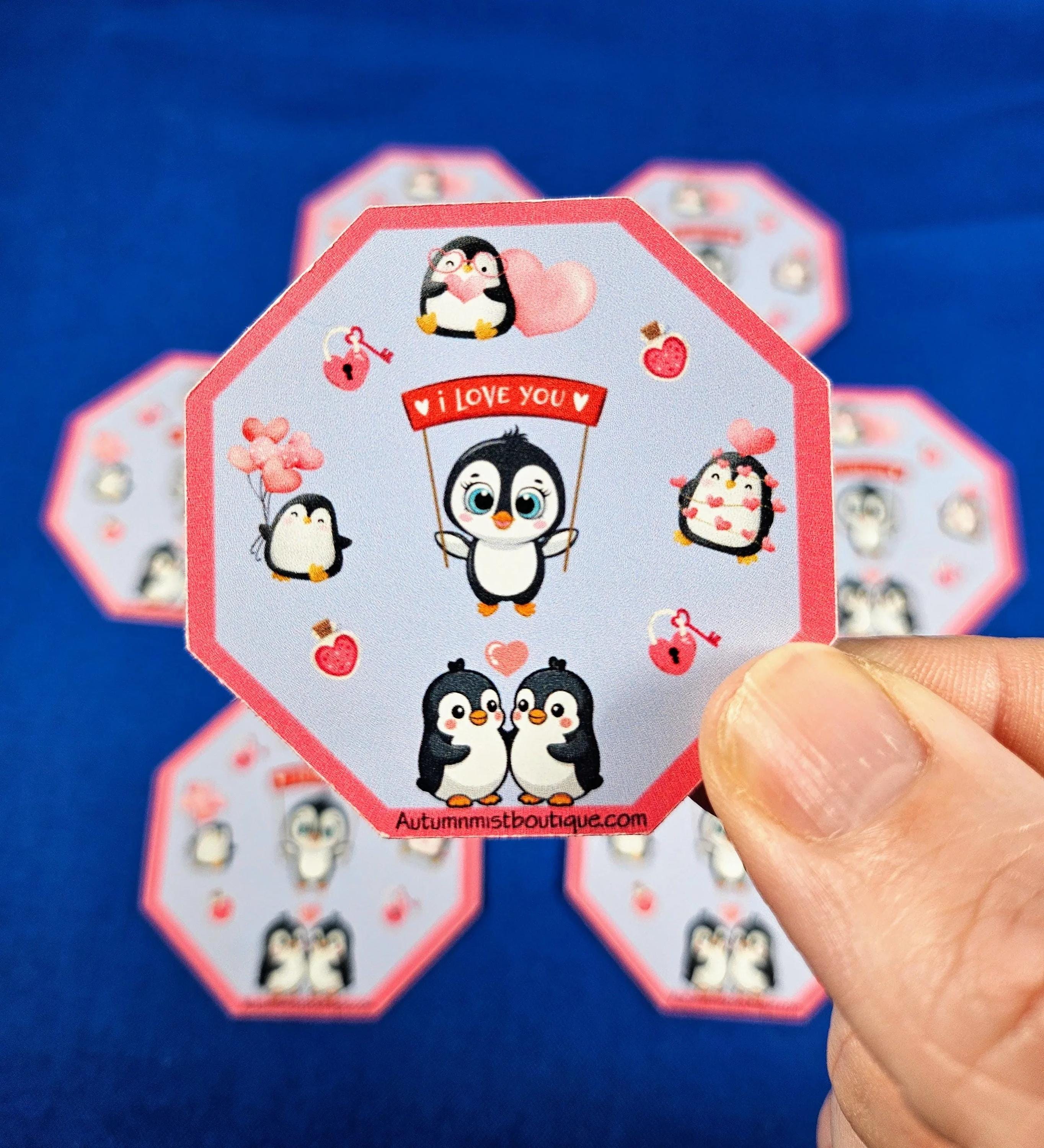 Penguin Kisses & Heart Wishes Vinyl Sticker - Autumnmist Boutique
