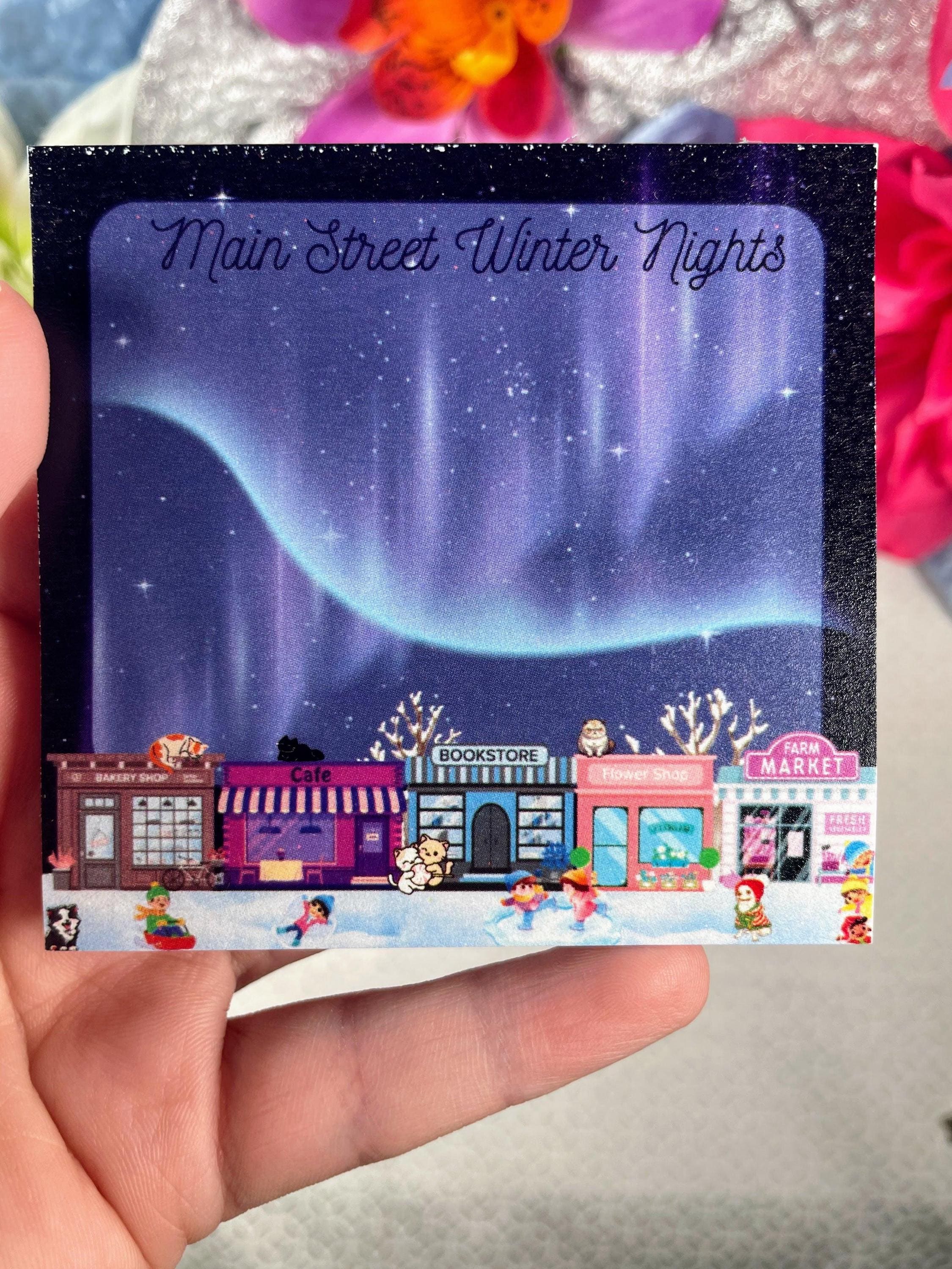 Main Street Winter Nights Edition Sticky Notes 3" x 3" - Autumnmist Boutique