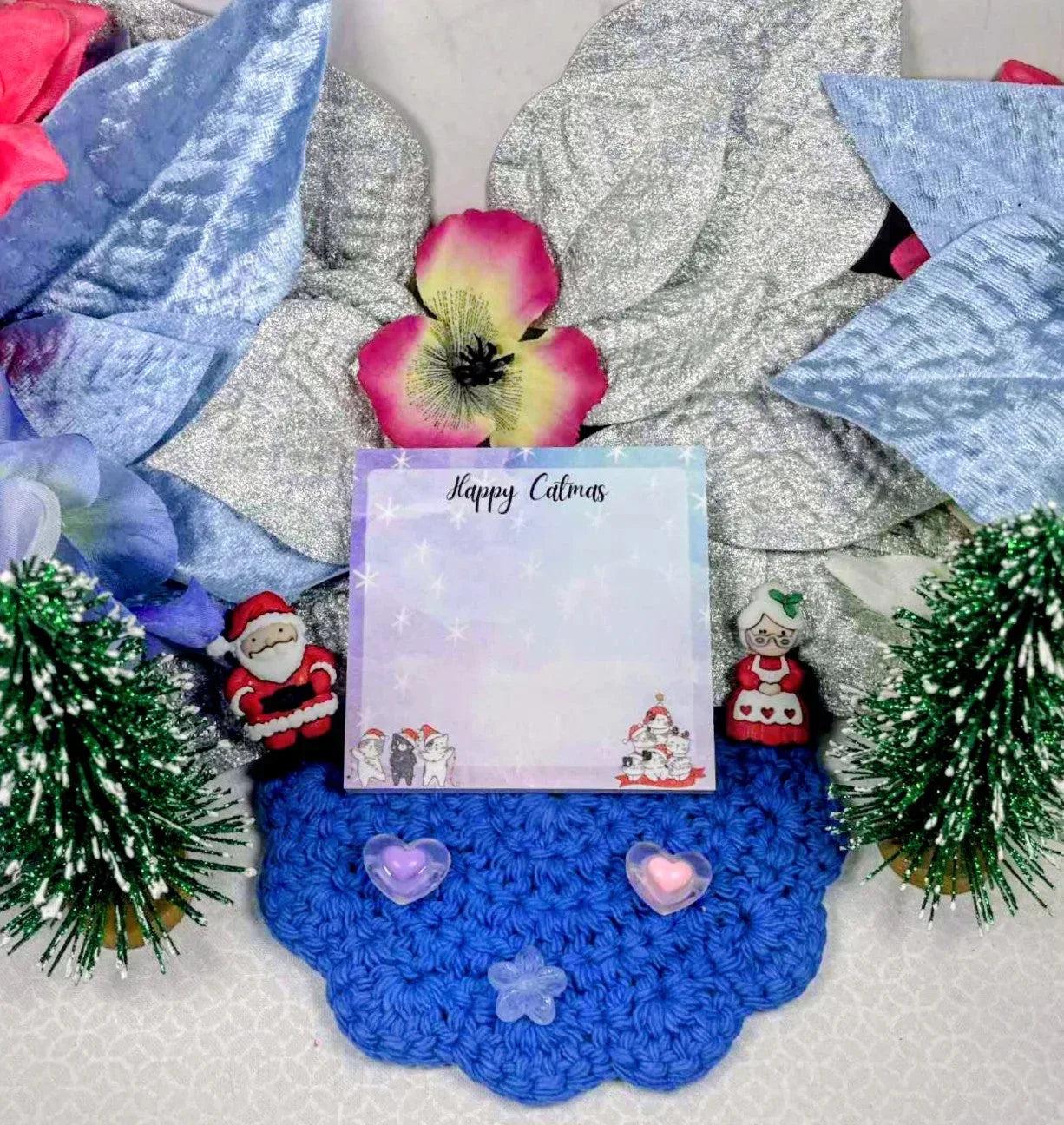 Cozy Catmas Sticky Notes 3" x 3" - Autumnmist Boutique