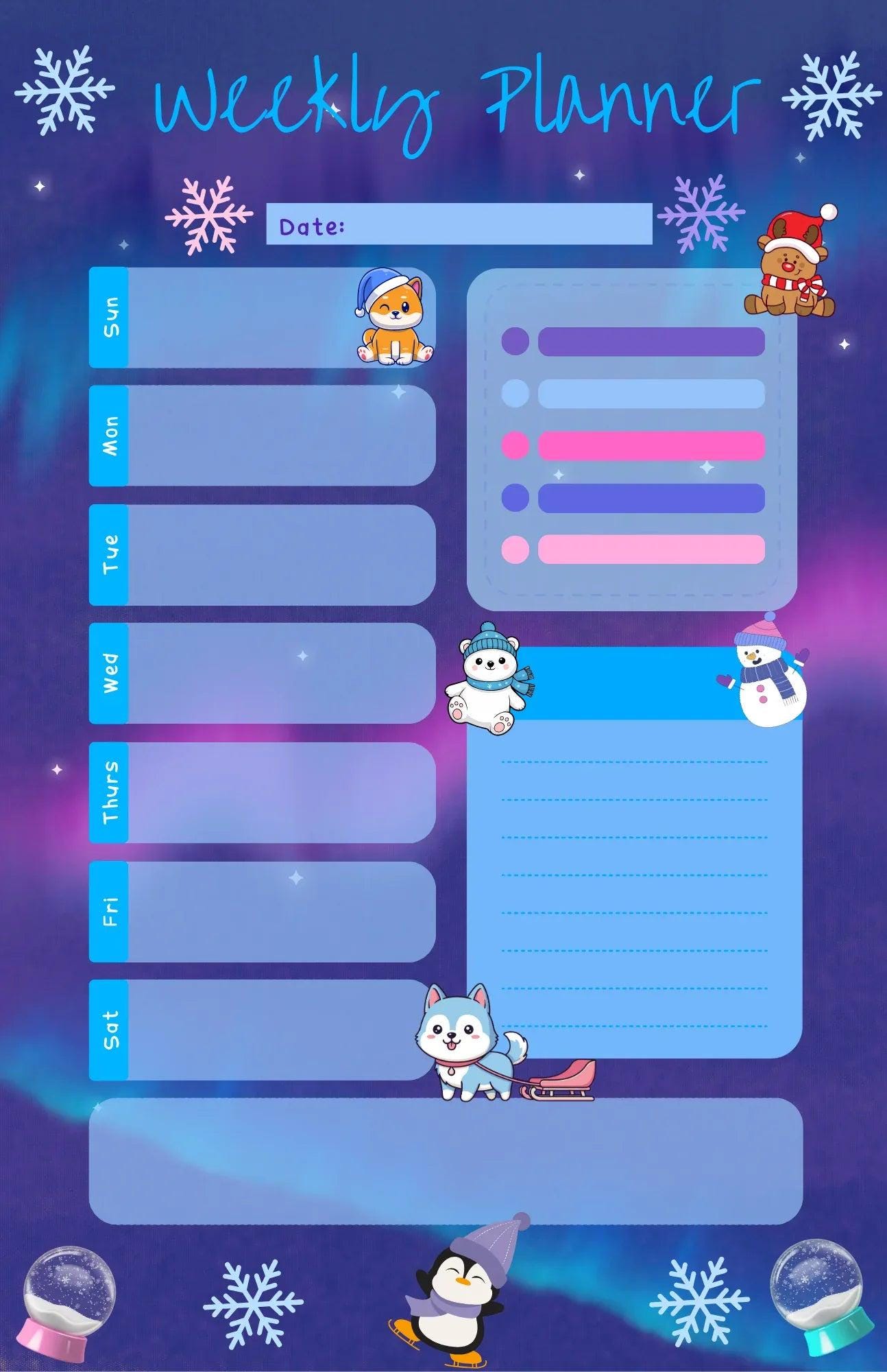 Winter Friends Planner Notepad 5.5" x 8.5" - Autumnmist Boutique