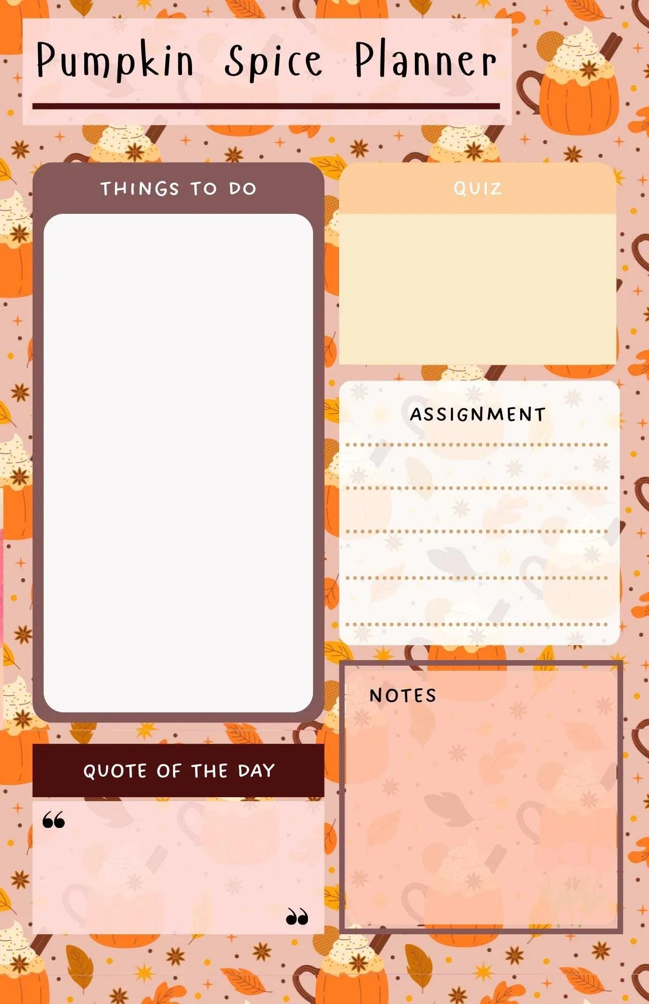 Pumpkin Spice Planner Notepad 5.5" x 8.5" - Autumnmist Boutique