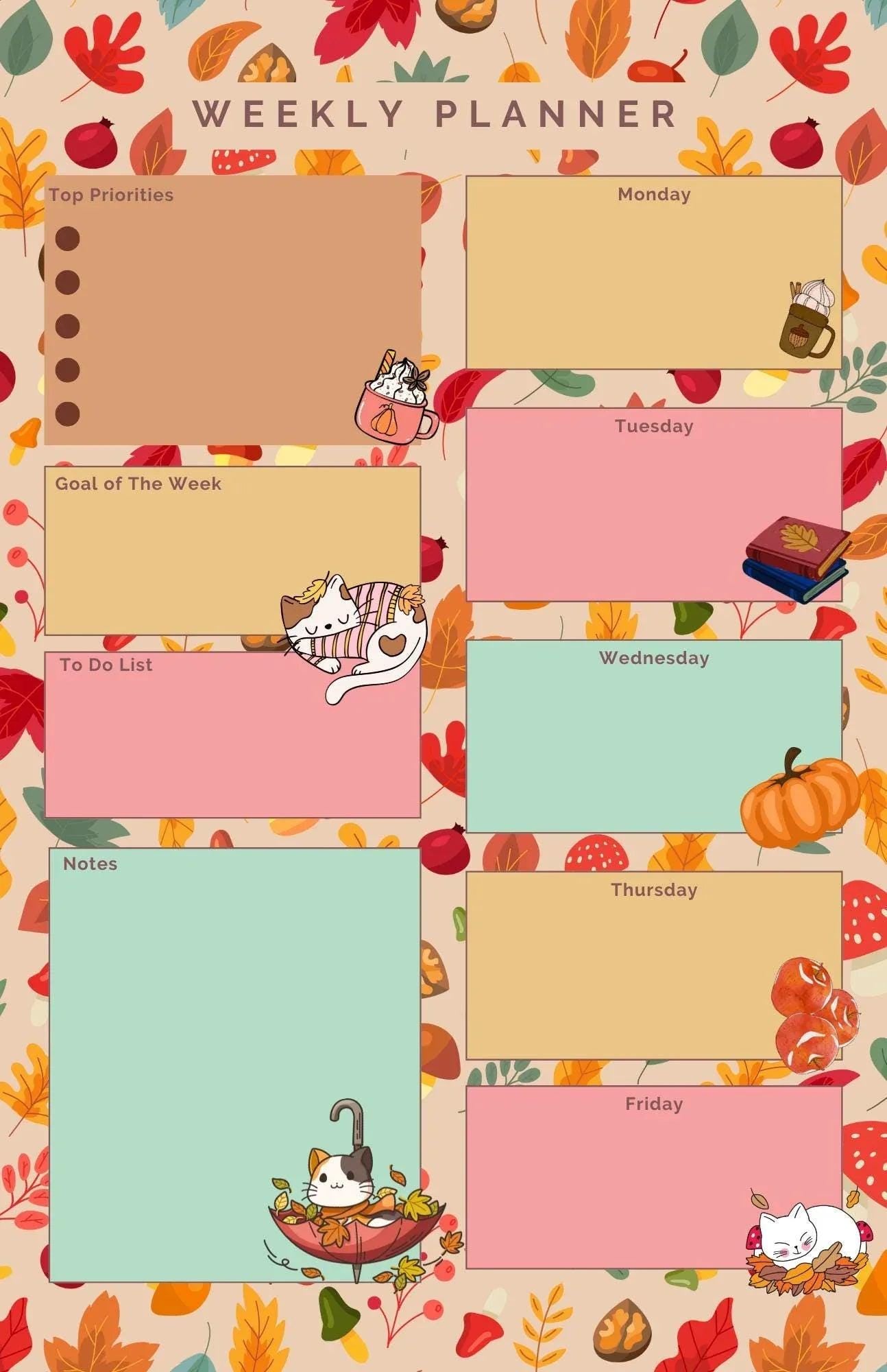 Sweater Weather Weekly Planner Notepad 5.5" x 8.5" - Autumnmist Boutique