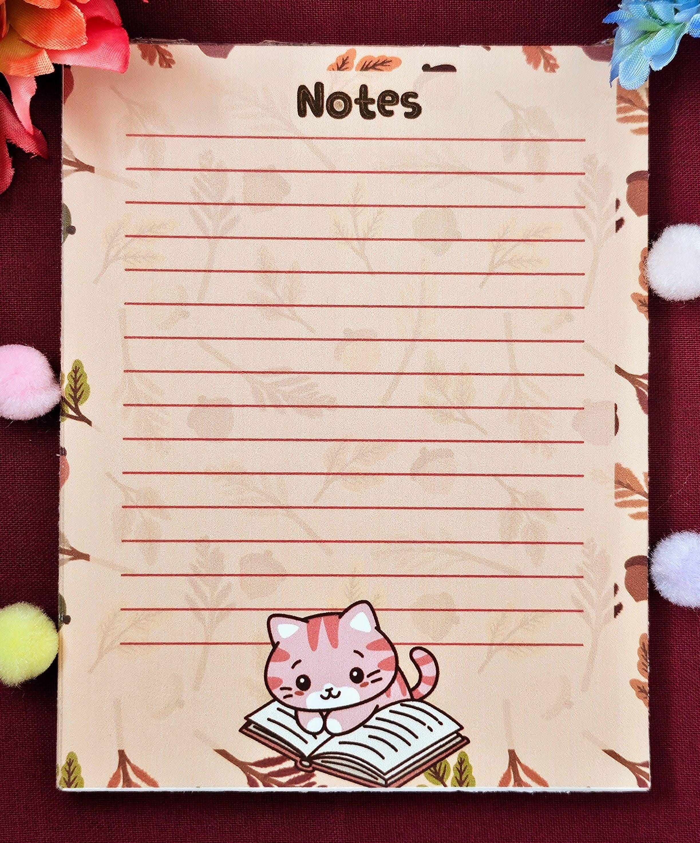 Paws & Pages Reading Cat Notepad 4.25" x 5.5" - Autumnmist Boutique