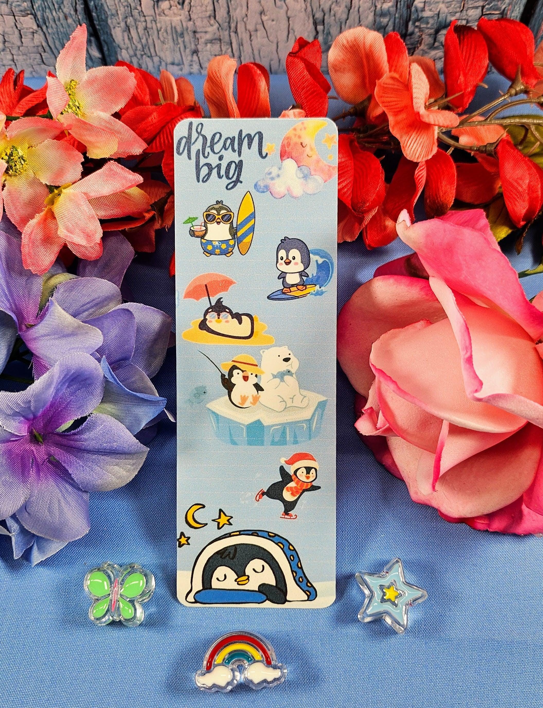 Penguin Adventure Dream Laminated Bookmark - Autumnmist Boutique