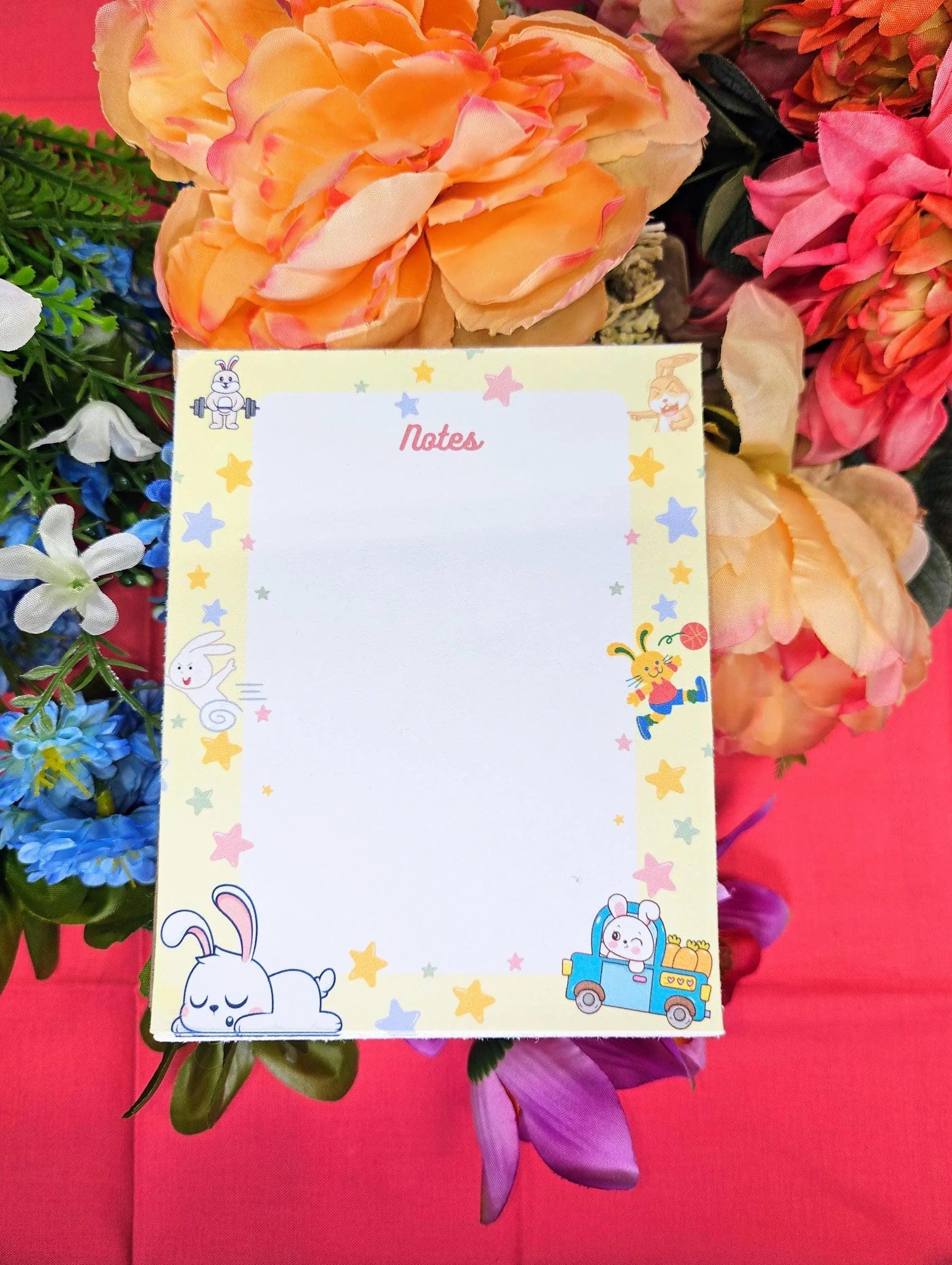 Bunny Carrot Fueled Adventures Notepad 4.25" x 5.5" - Autumnmist Boutique