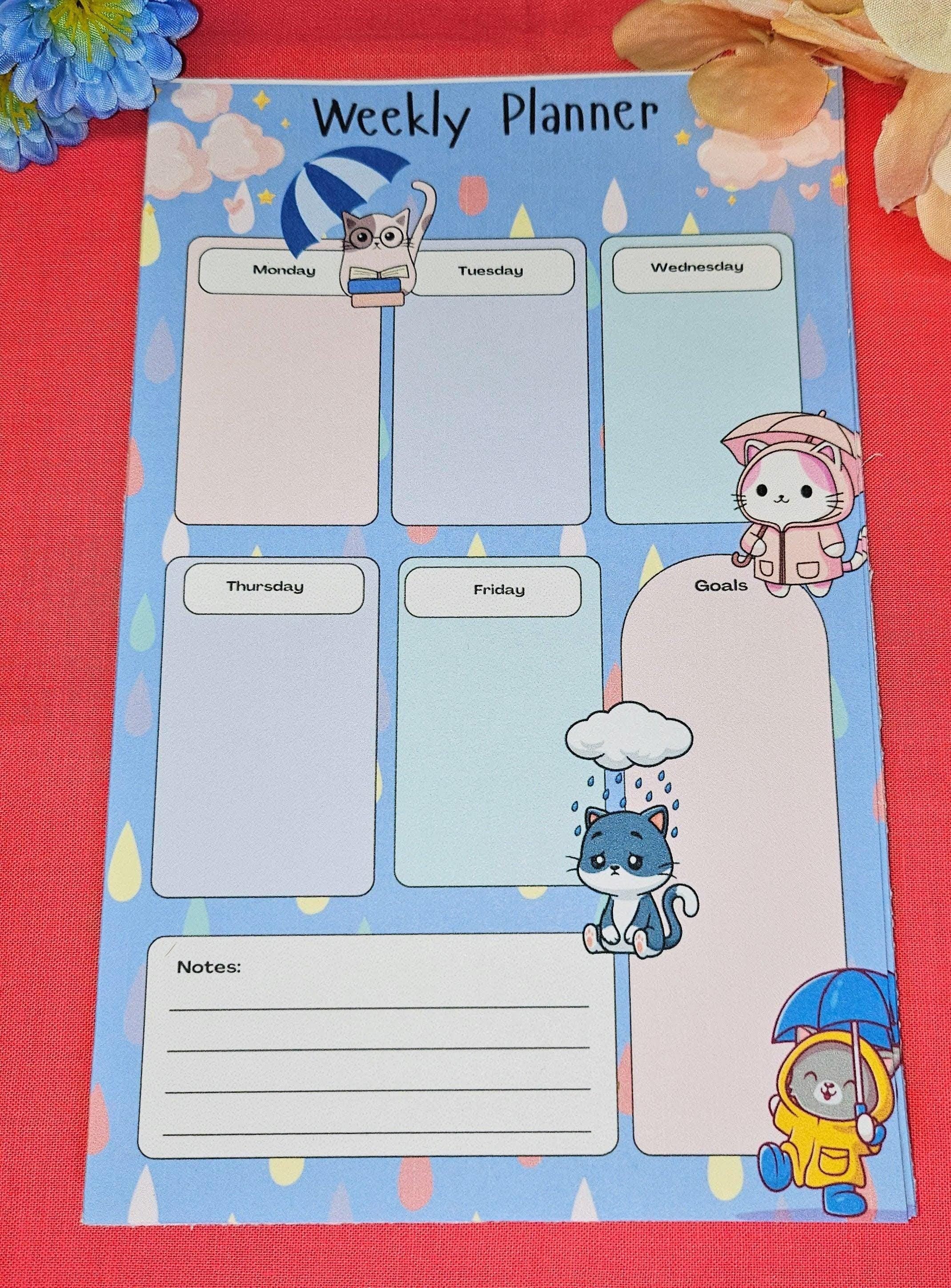 Rainy Day Vibes Weekly Planner Notepad 5.5" x 8.5" - Autumnmist Boutique