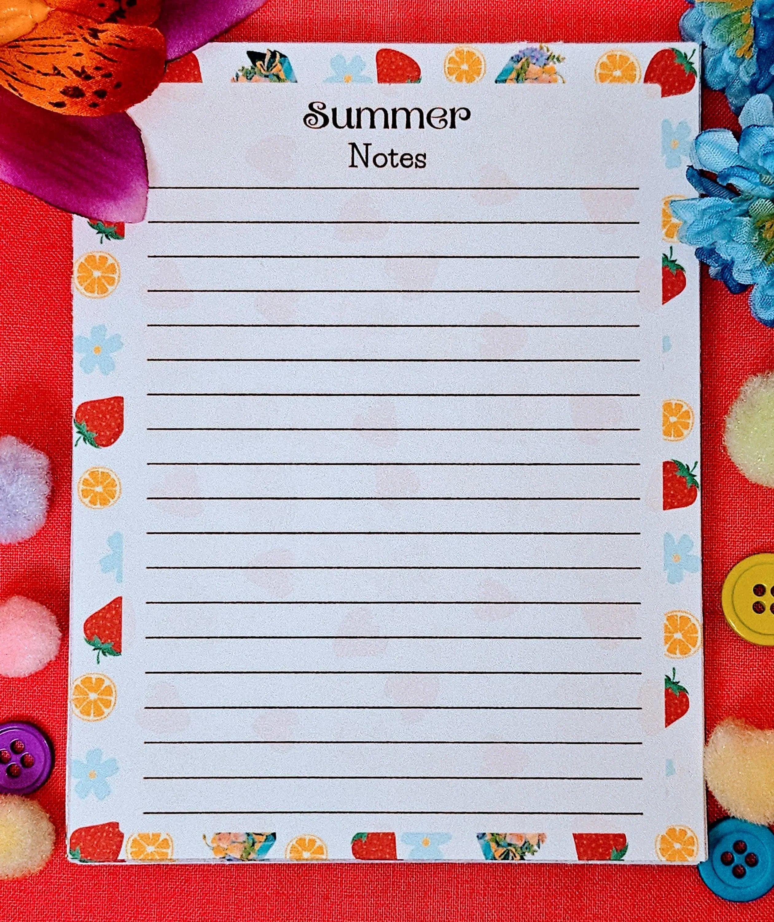 Strawberry & Lemon Notepad 4.25" x 5.5" - Autumnmist Boutique